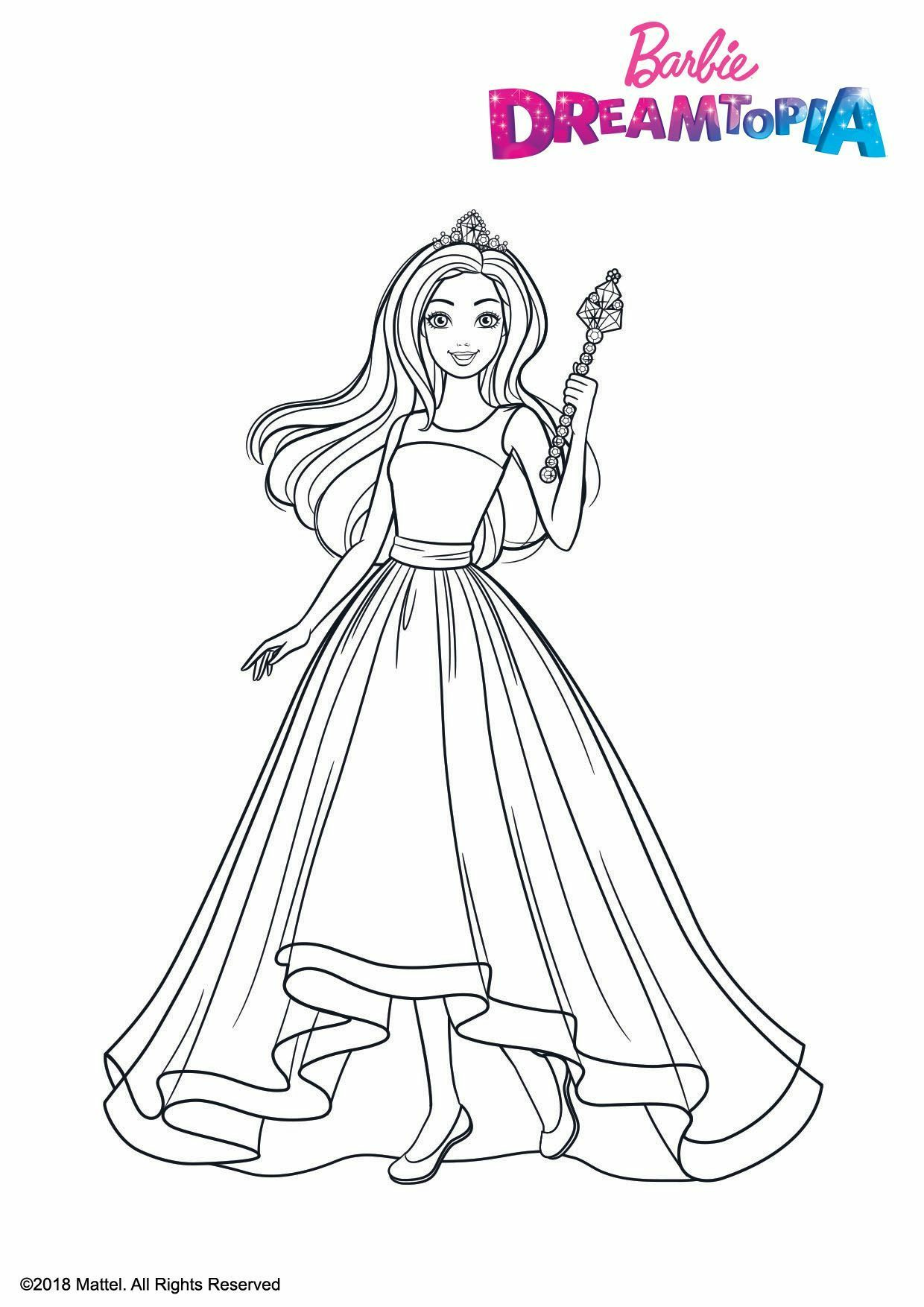   Barbie Princesse Arc en Ciel, une jeune femme magnifique dans une robe 
