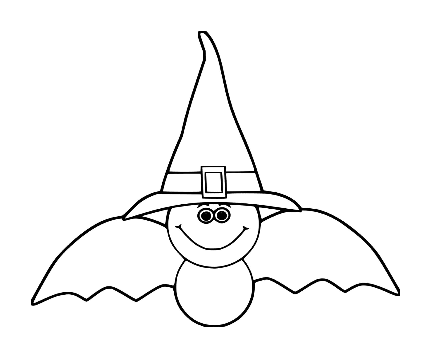   chauve-souris avec chapeau de sorcière mignon 