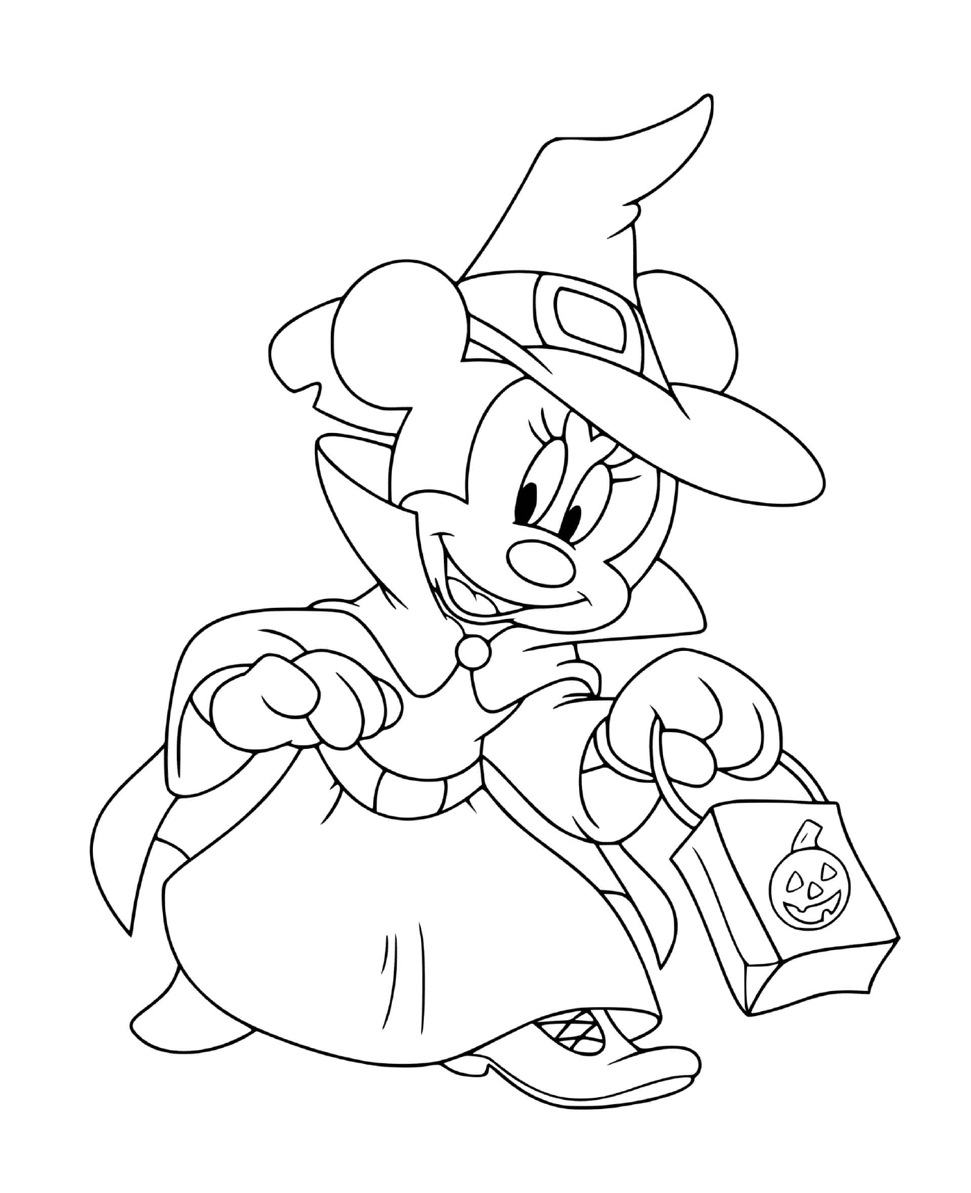  Minnie Mouse sorcière avec sac de friandises 