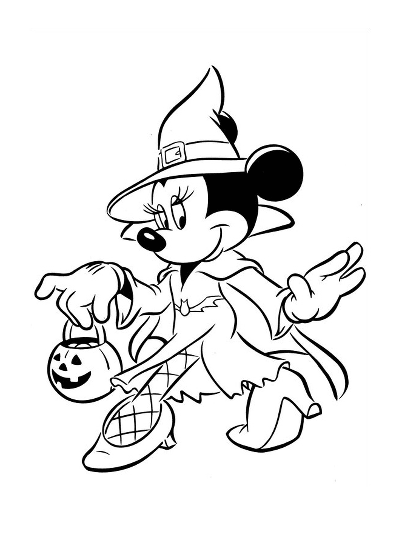   Minnie Mouse sorcière en Halloween 