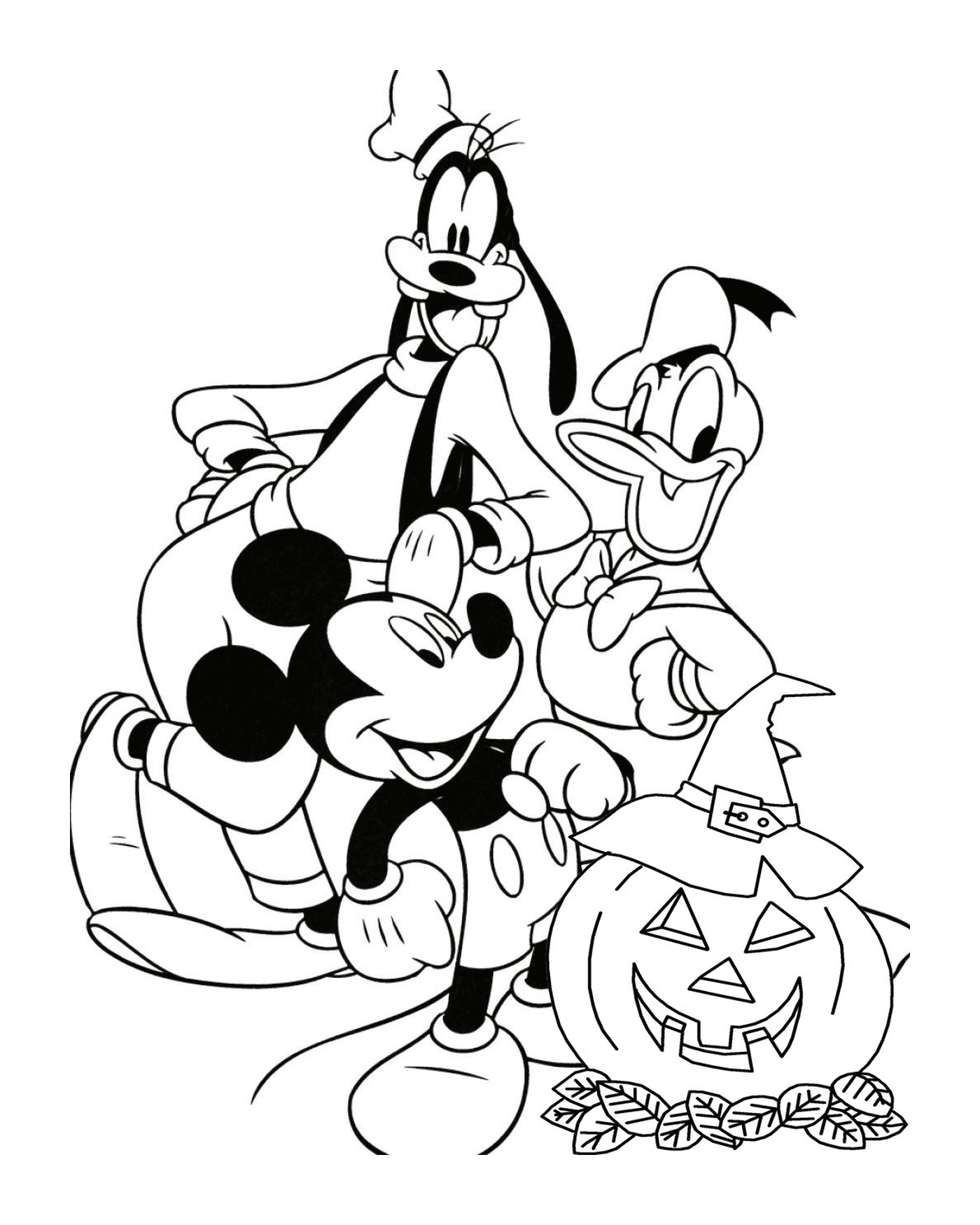   Mickey, Dingo et Donald en Halloween 