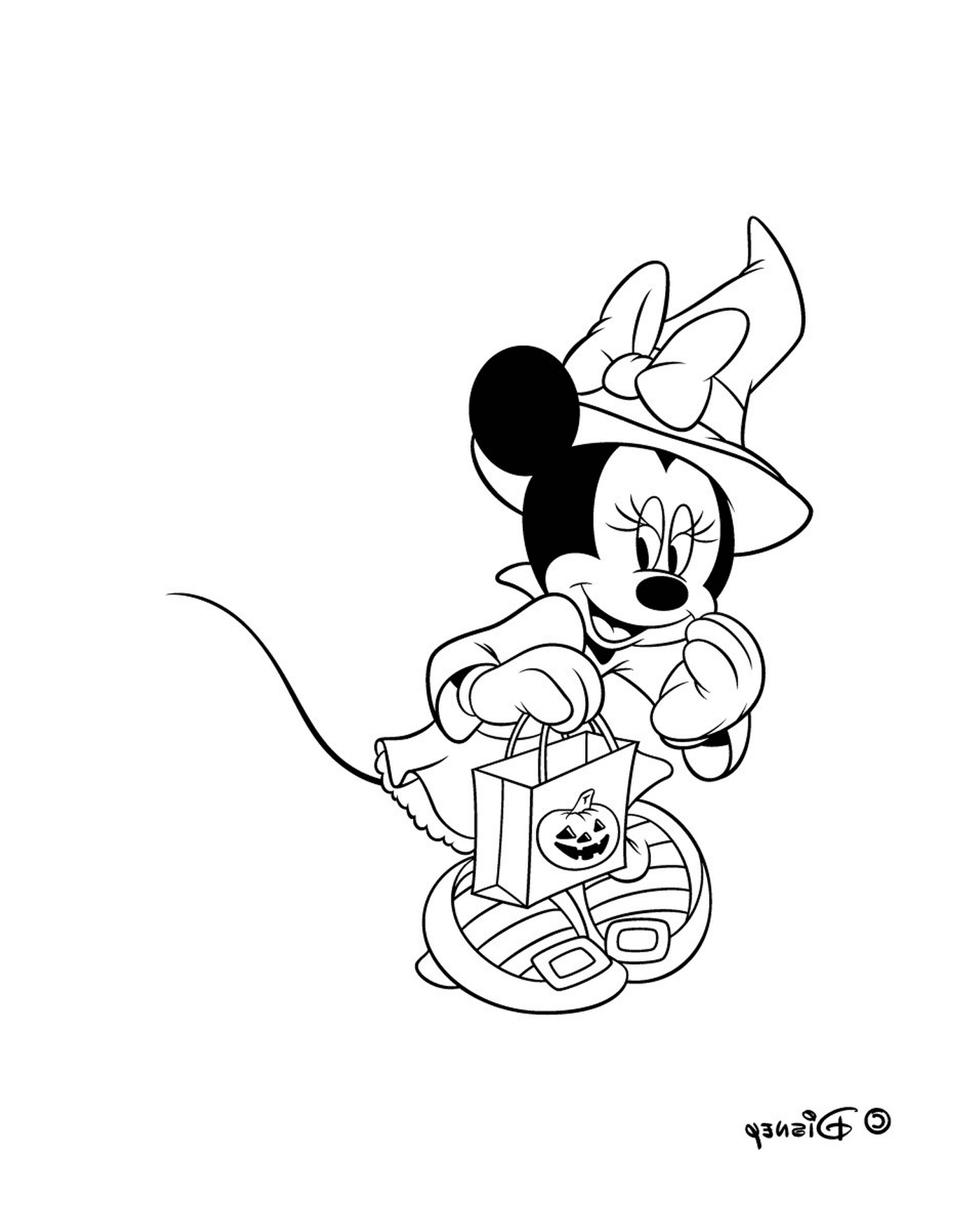   Minnie avec un sac de bonbons 