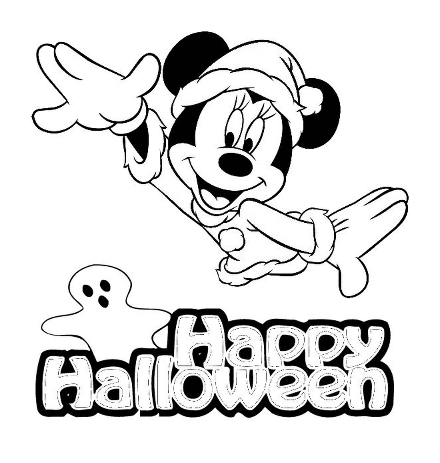   Mickey et un fantôme pour Halloween 