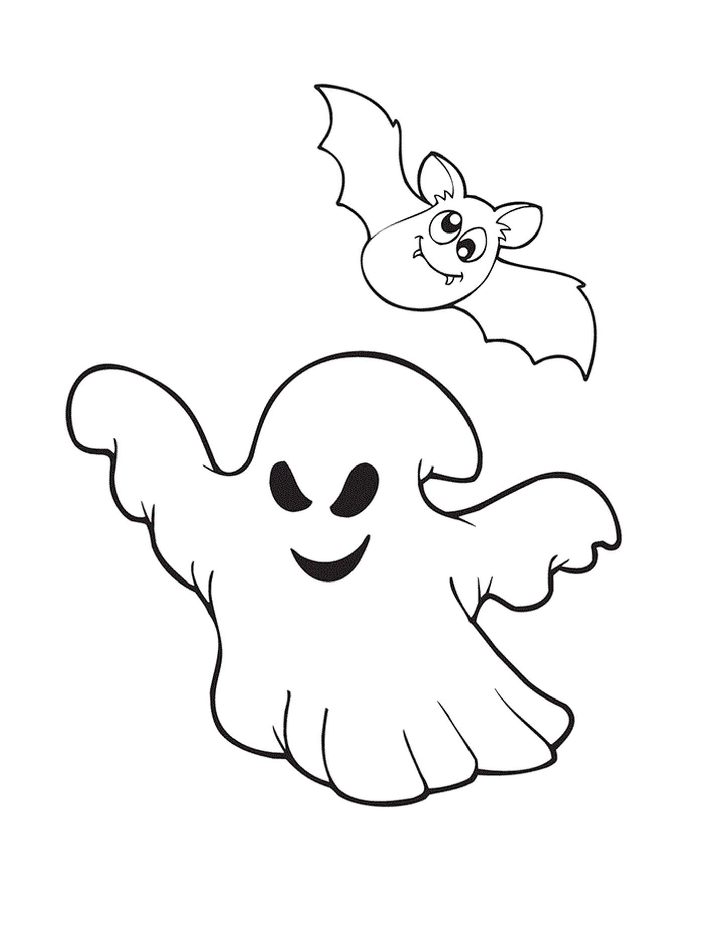  Fantôme et chauve-souris pour Halloween 