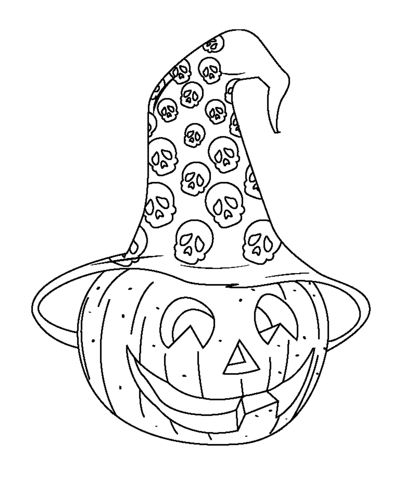  Citrouille avec un chapeau de morts 