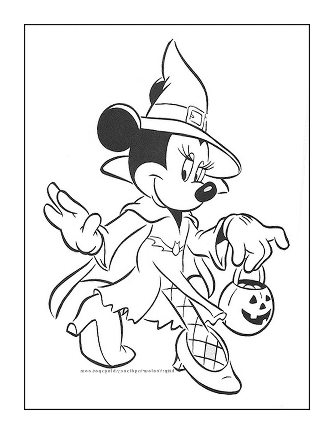   Minnie Mouse déguisée en sorcière pour Halloween 