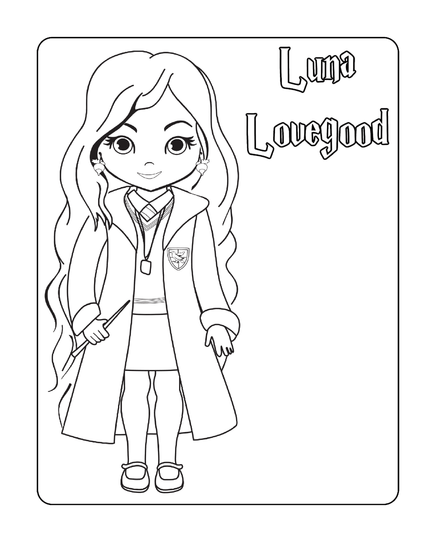  Luna Lovegood, baguette en main 