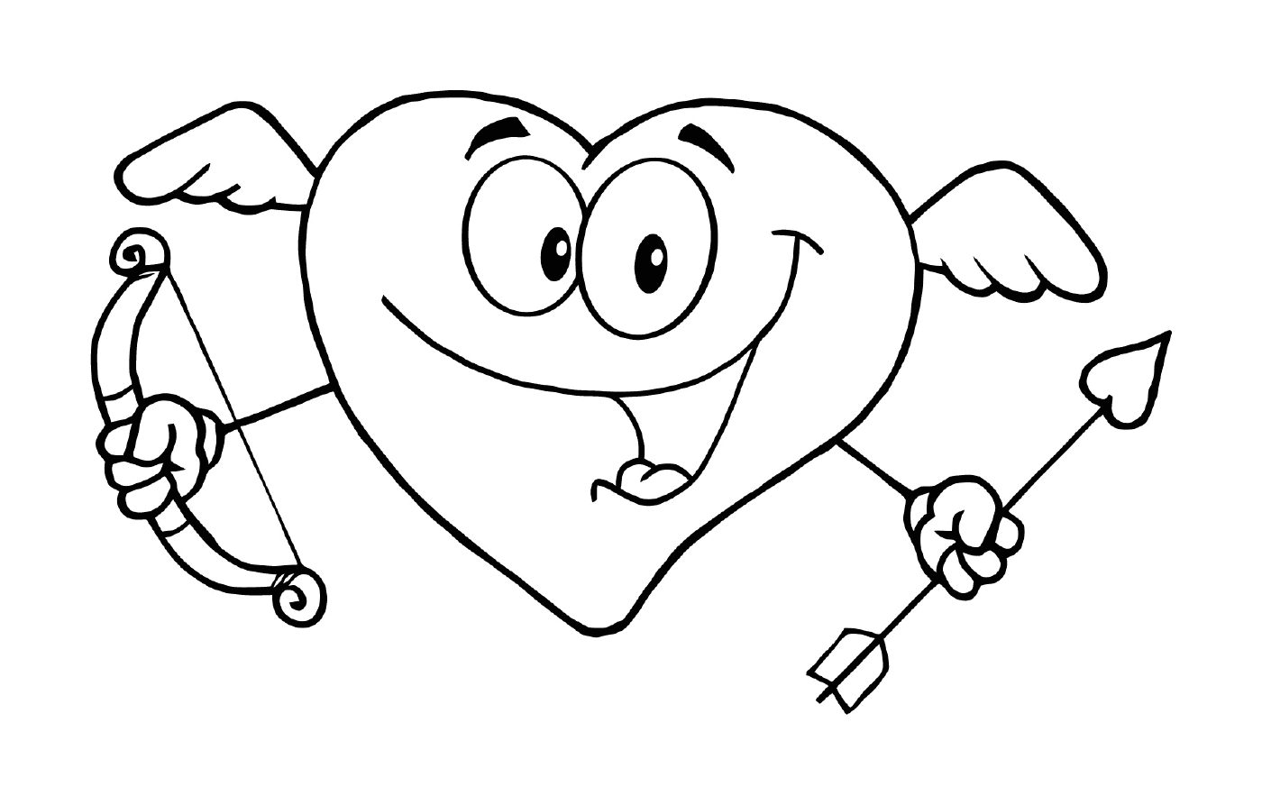   Un dessin animé d'un cœur souriant 