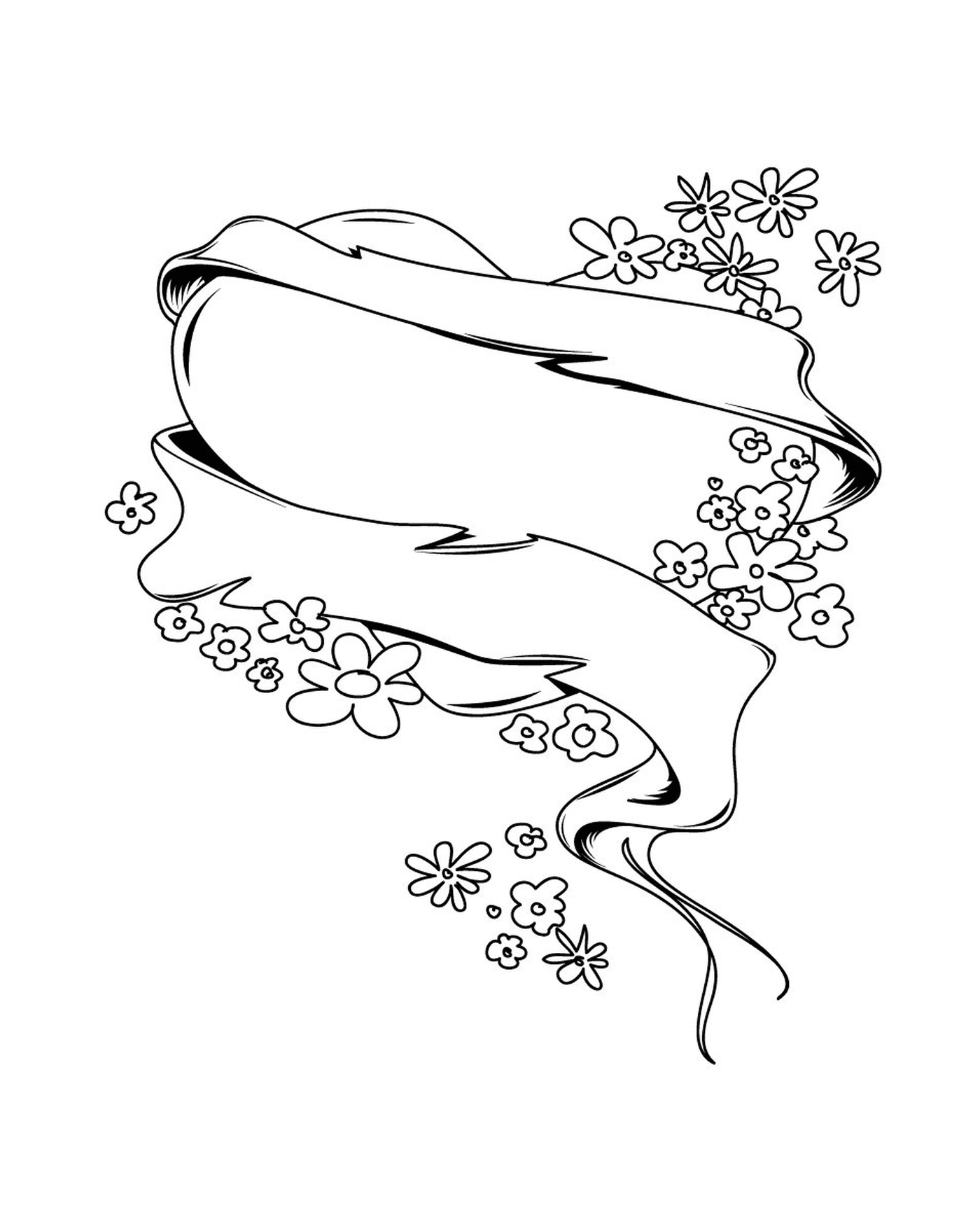   Un ruban avec des fleurs 