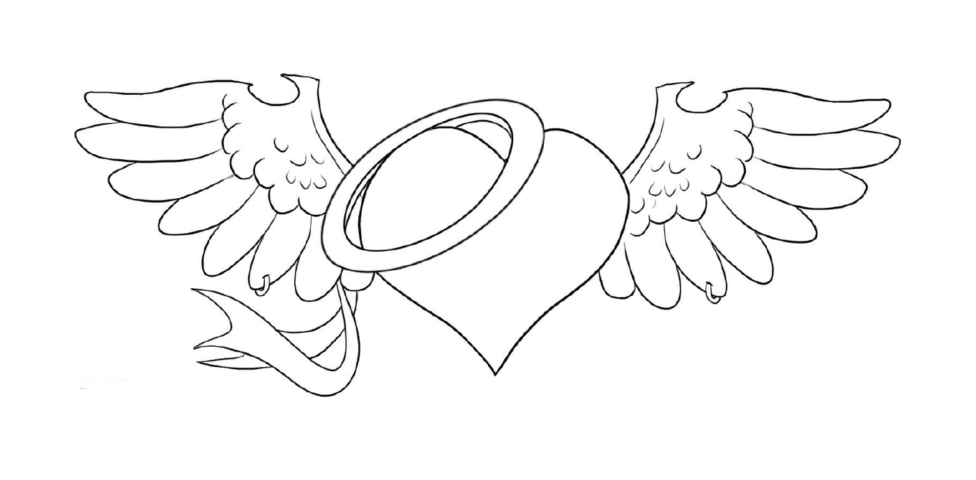  Un cœur avec des ailes et une auréole