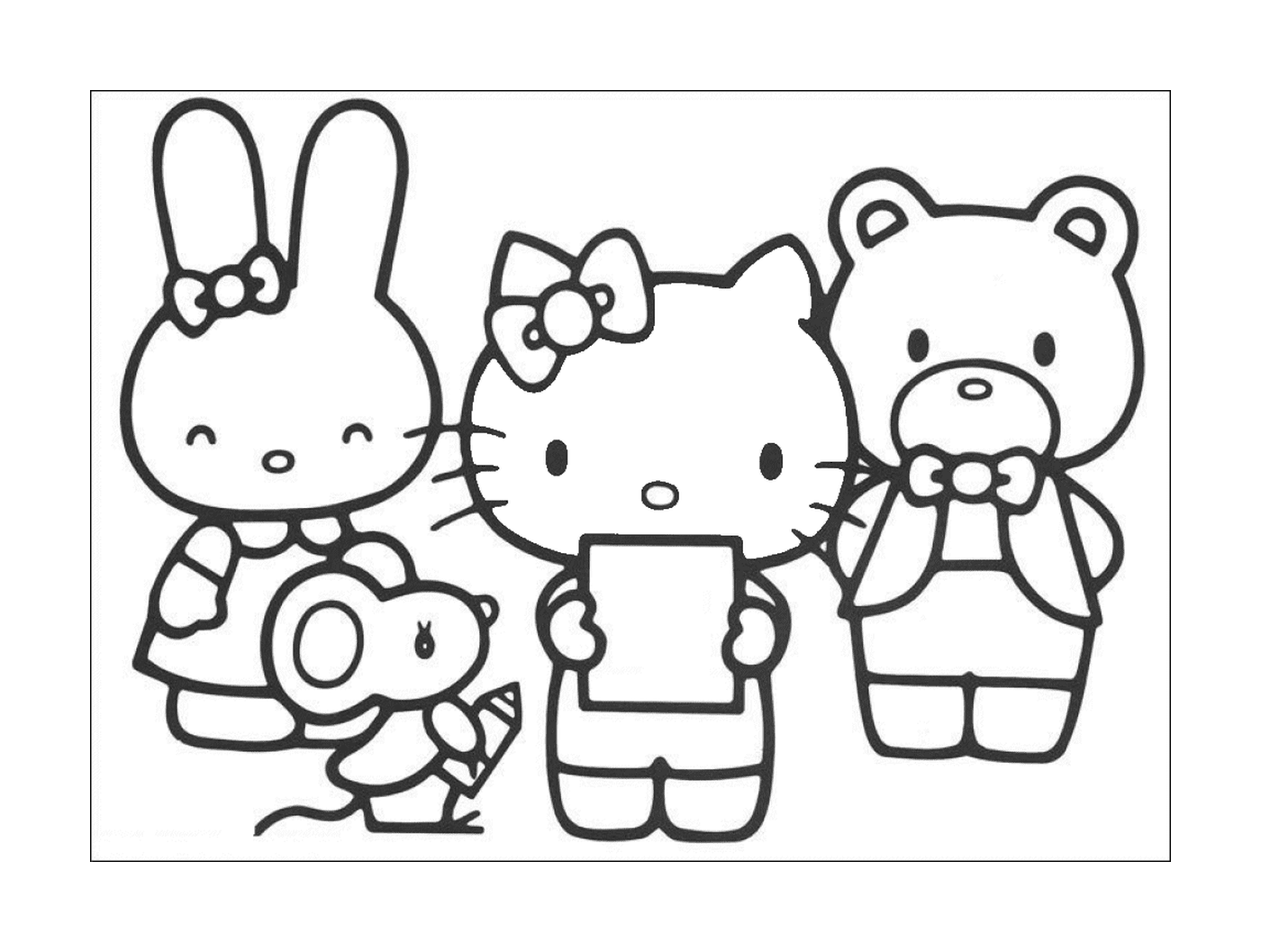   Un groupe d'amis Hello Kitty 