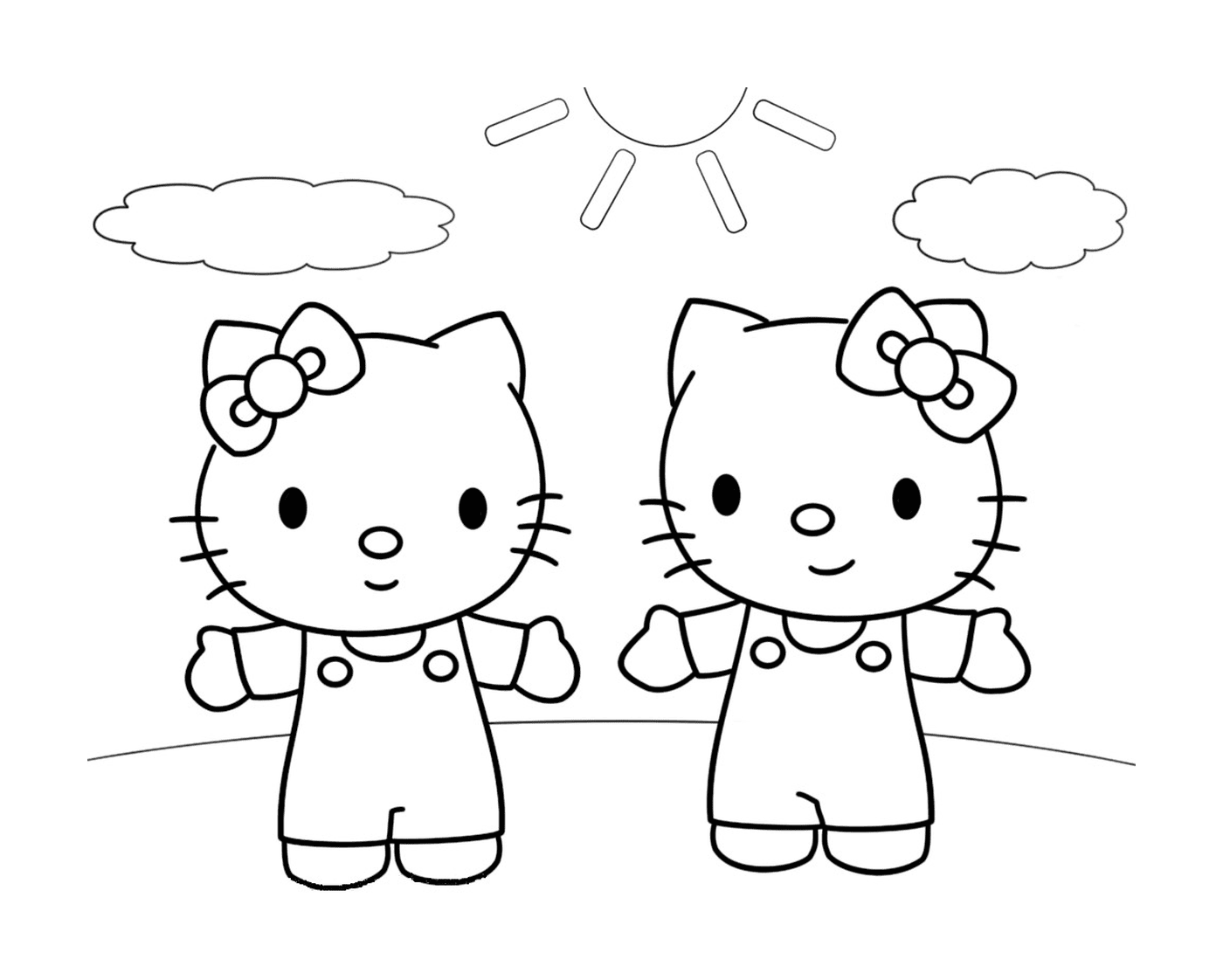   Deux Hello Kitty côte à côte 