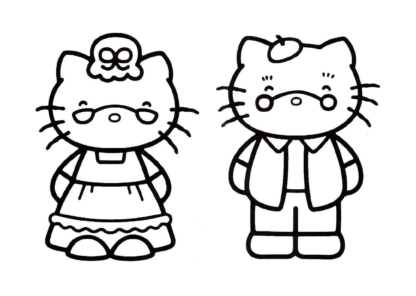   Deux personnages Hello Kitty 