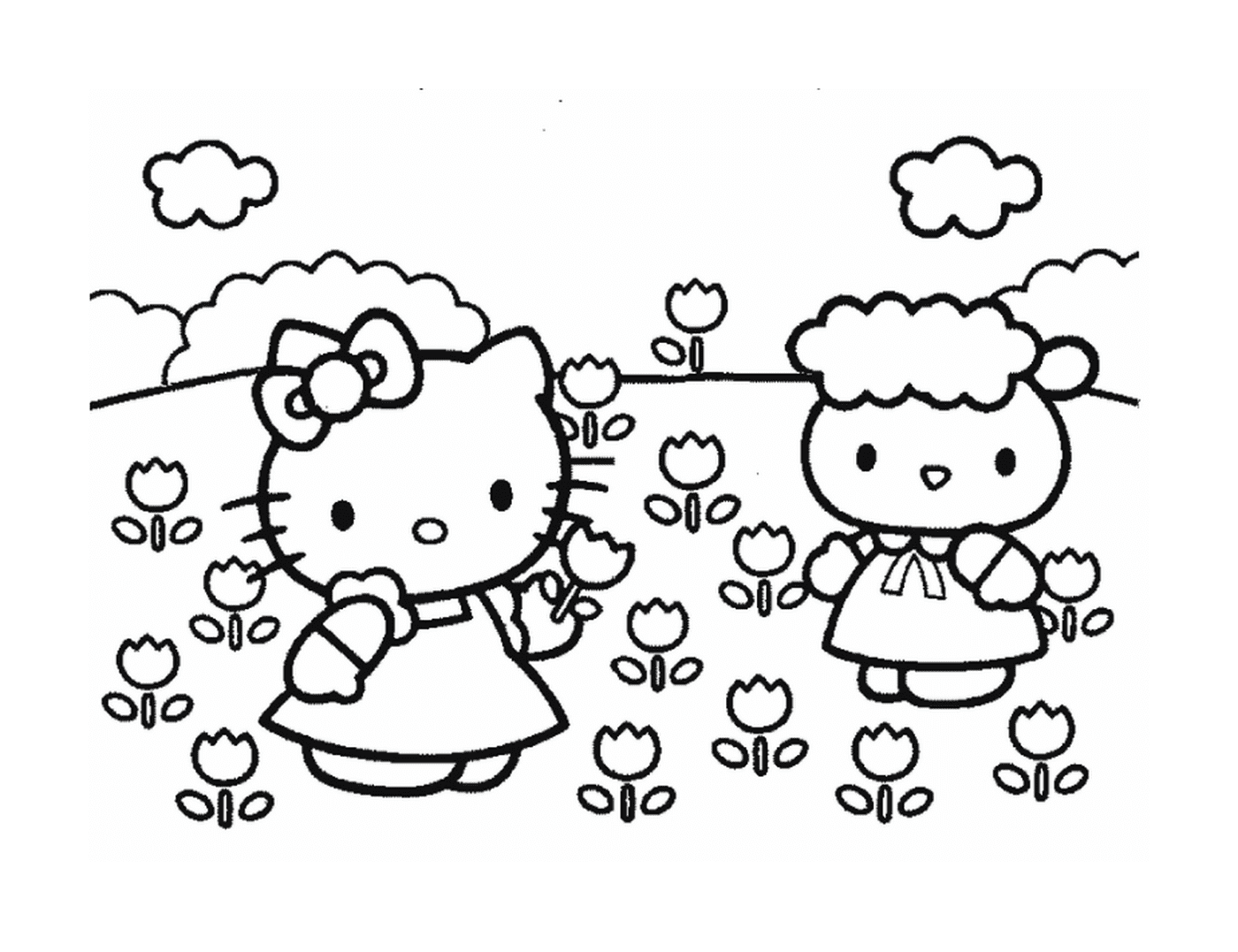   Hello Kitty et un agneau 