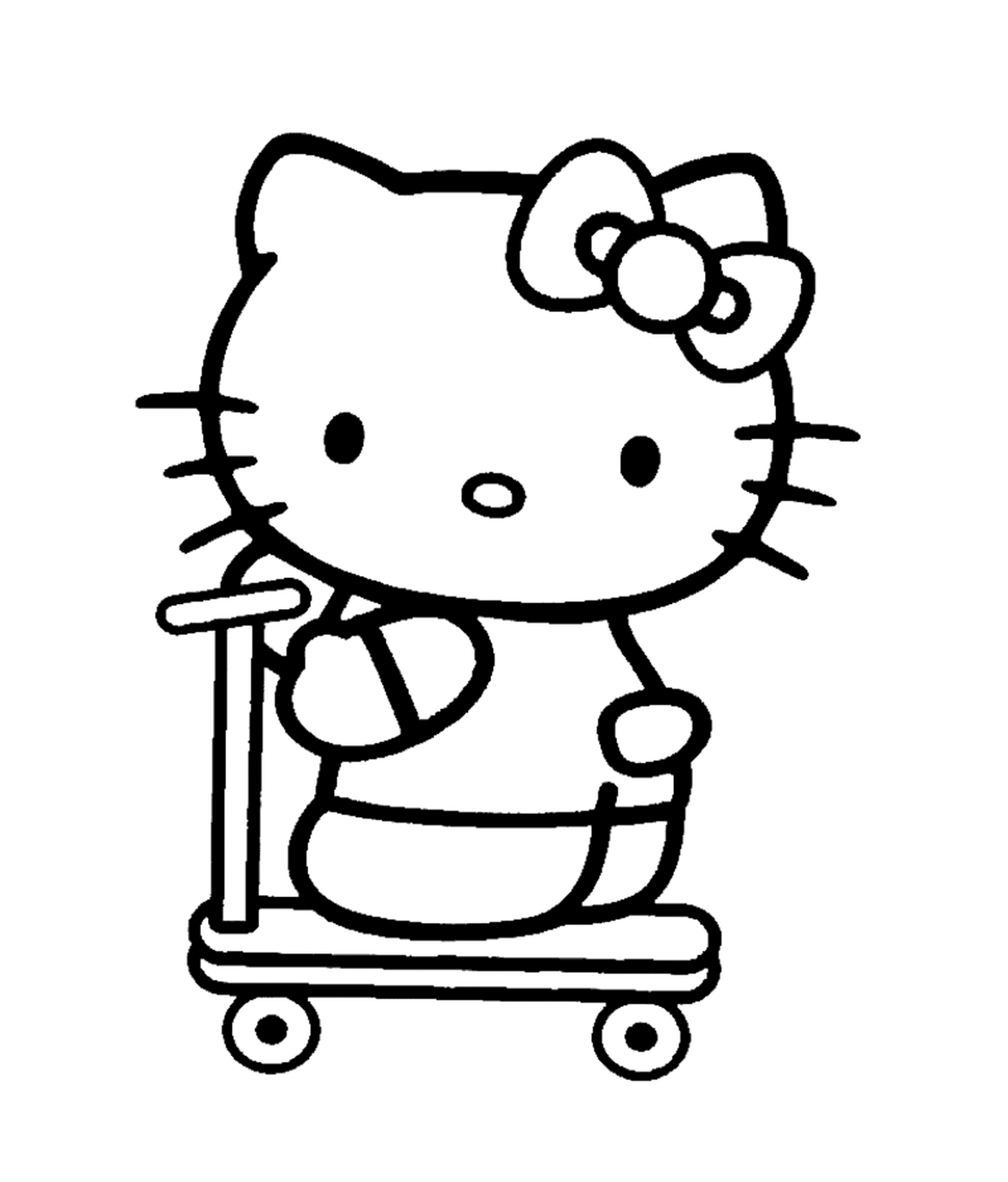   Hello Kitty sur une trottinette 