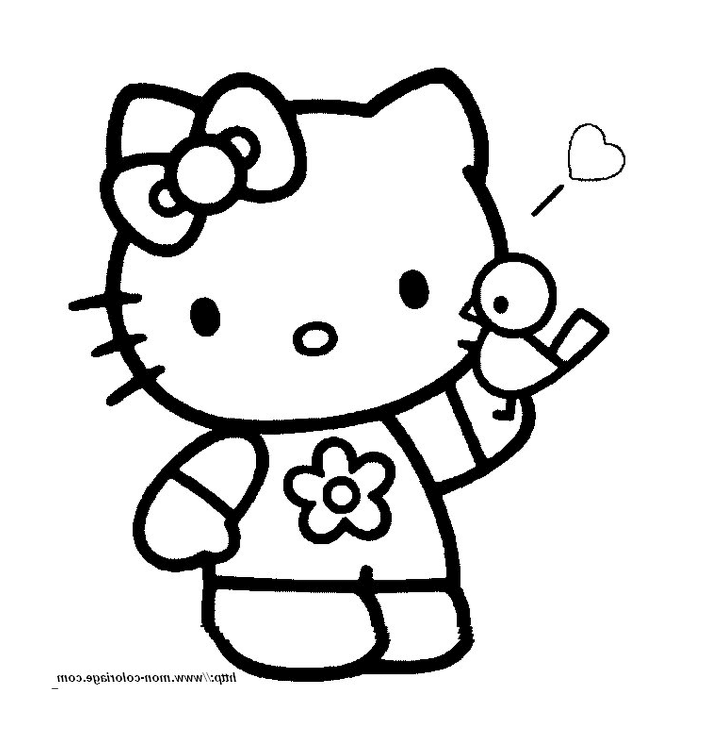   Hello Kitty tenant un téléphone portable 