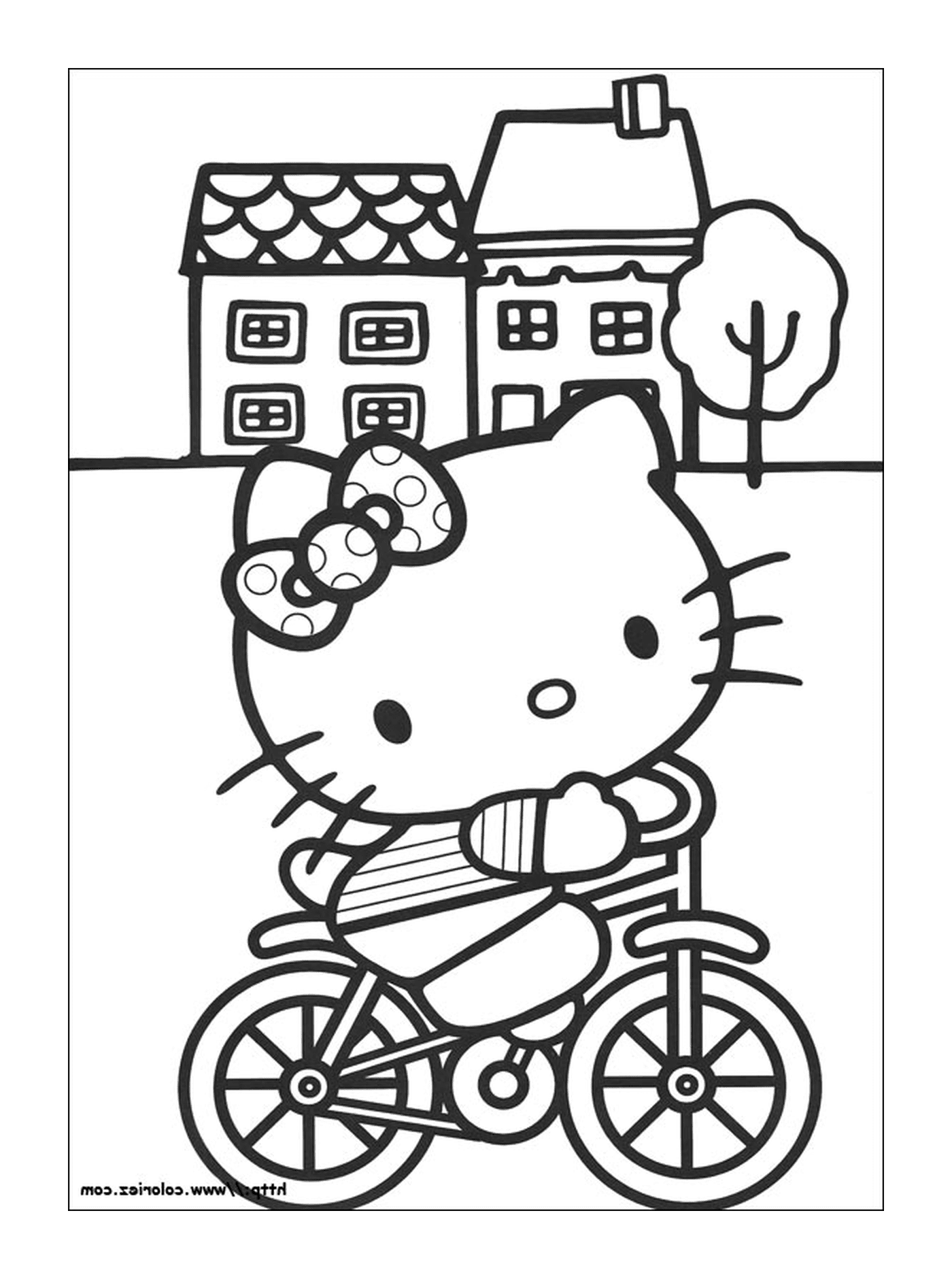   Hello Kitty fait du vélo 