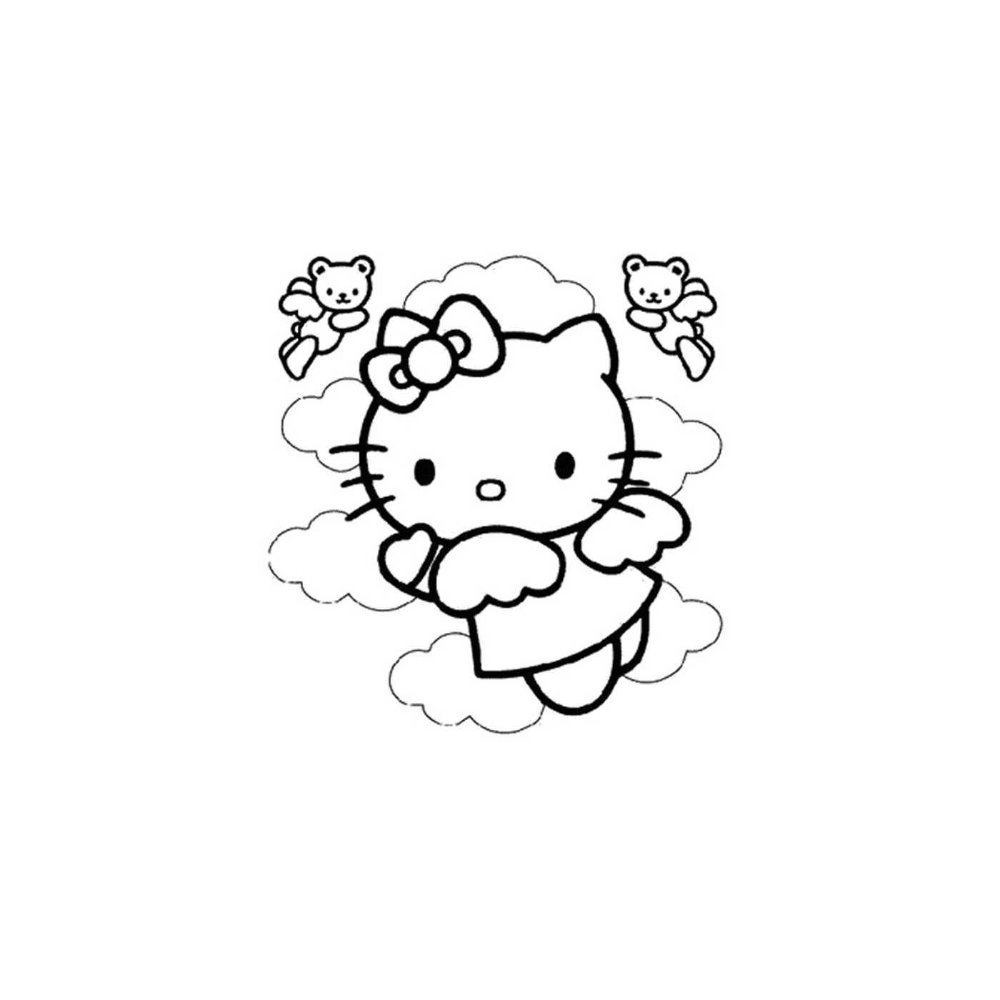   Hello Kitty volant dans les airs 