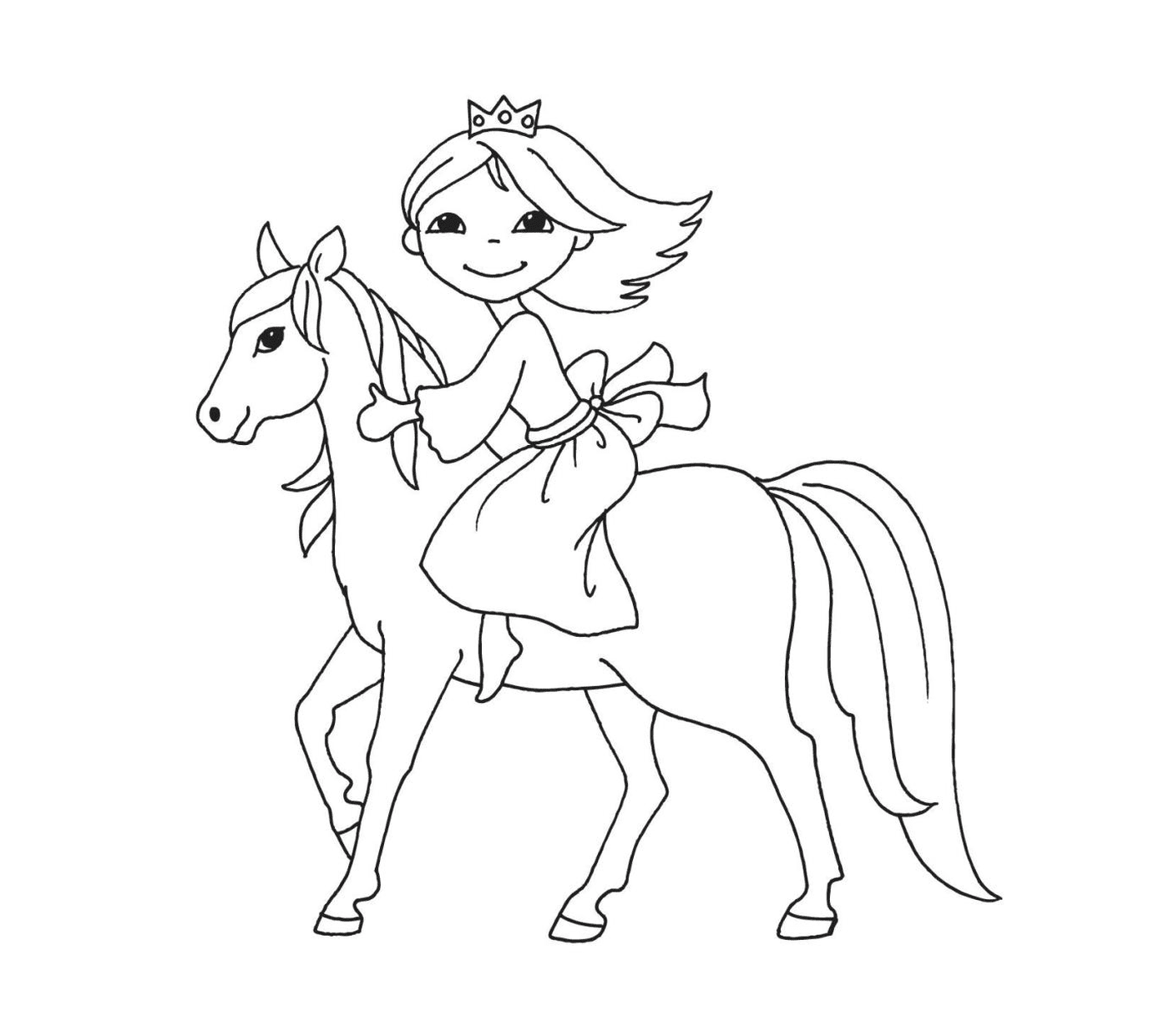   Princesse montant son cheval magnifique 