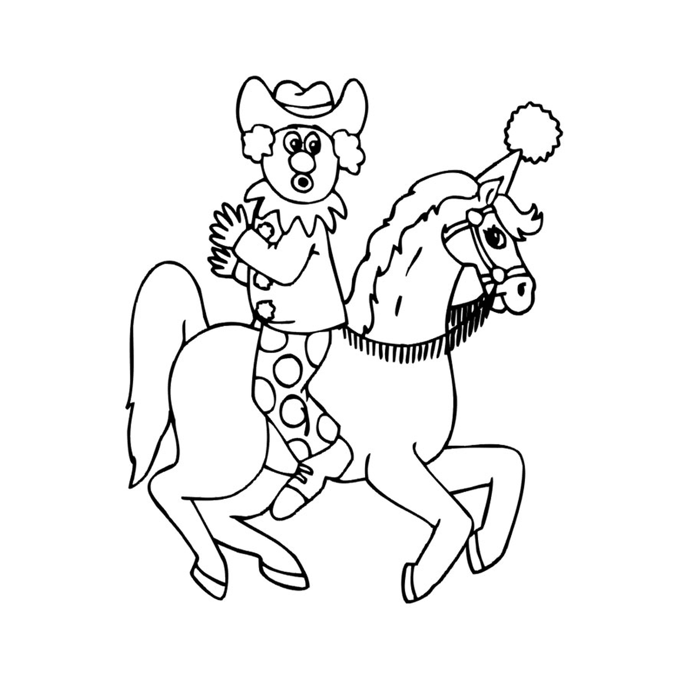   Chevaux de cirque - Une personne à cheval avec un chapeau 