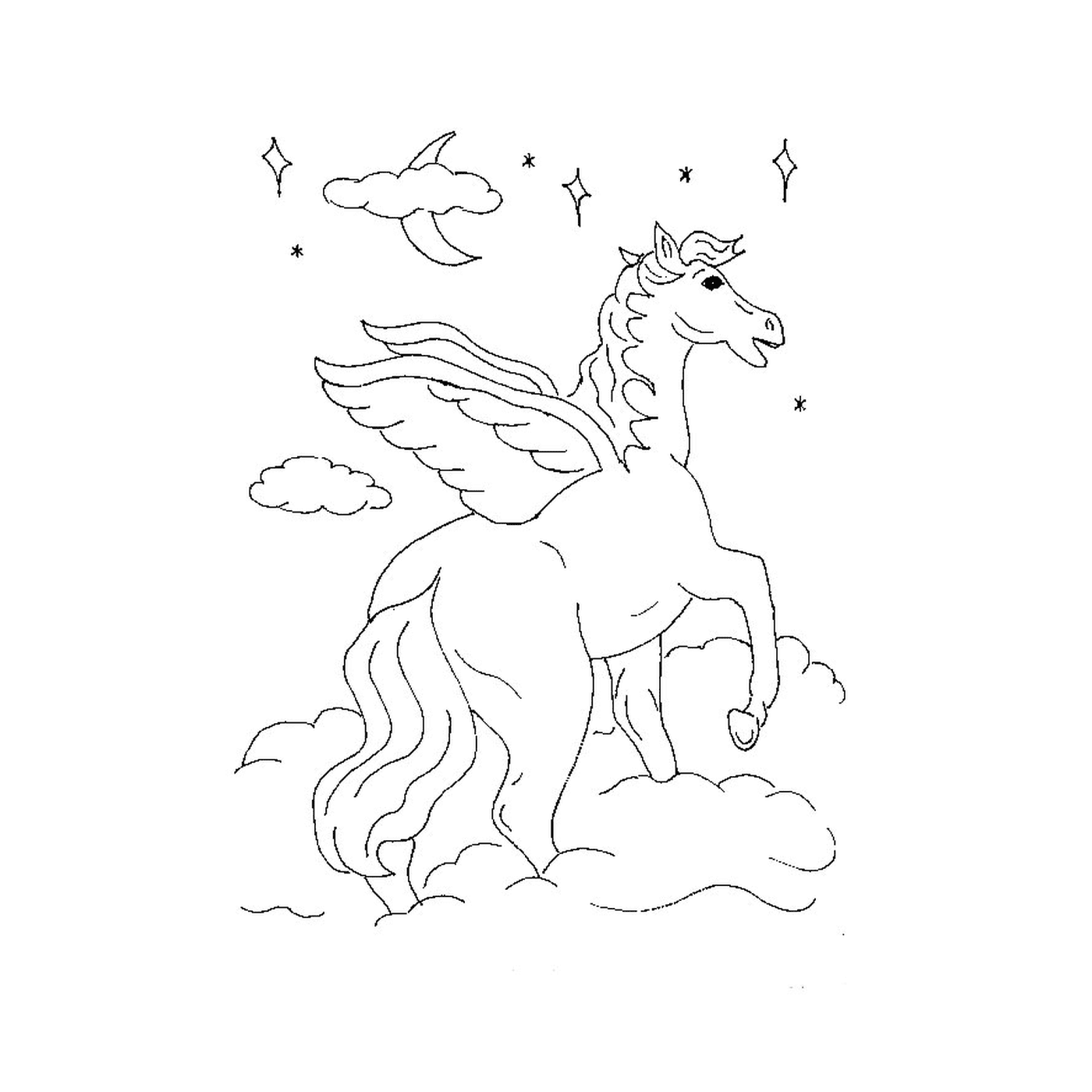   Cheval volant - Un cheval avec des ailes 