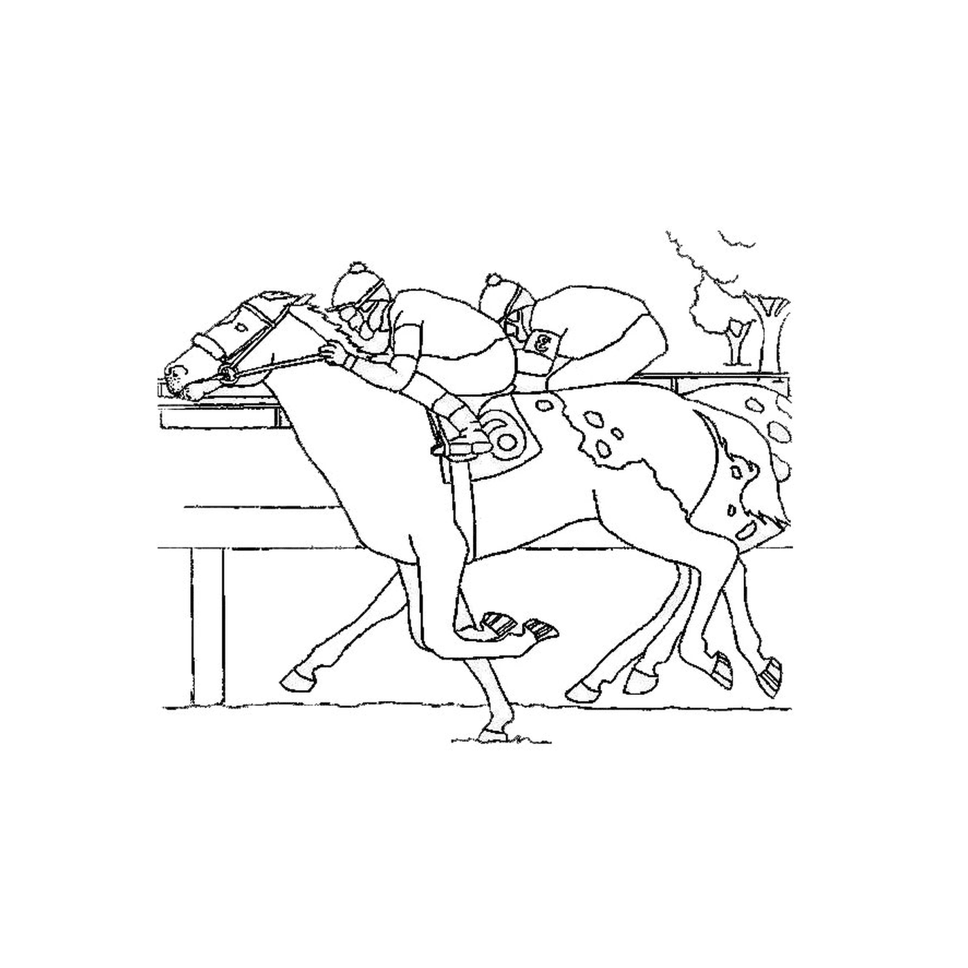   Cheval de course - Un jockey à cheval 