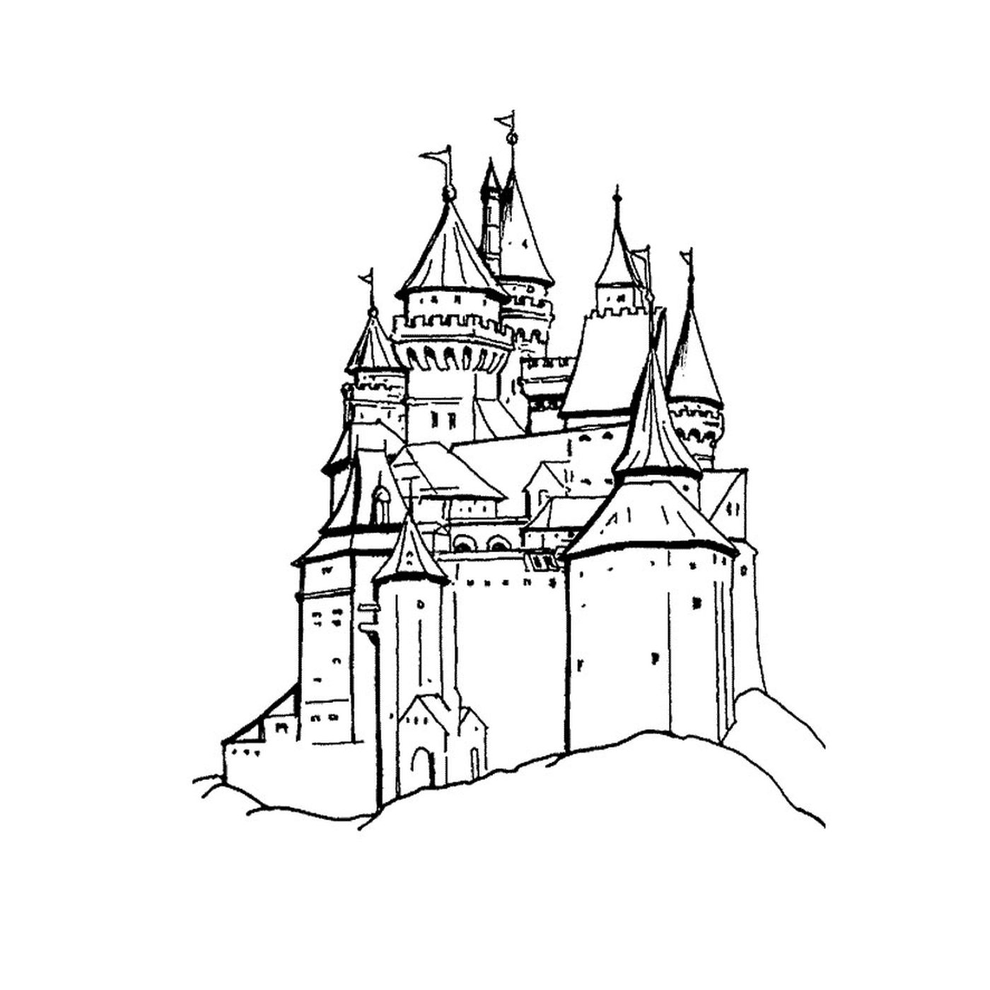   Un château perché sur une colline 