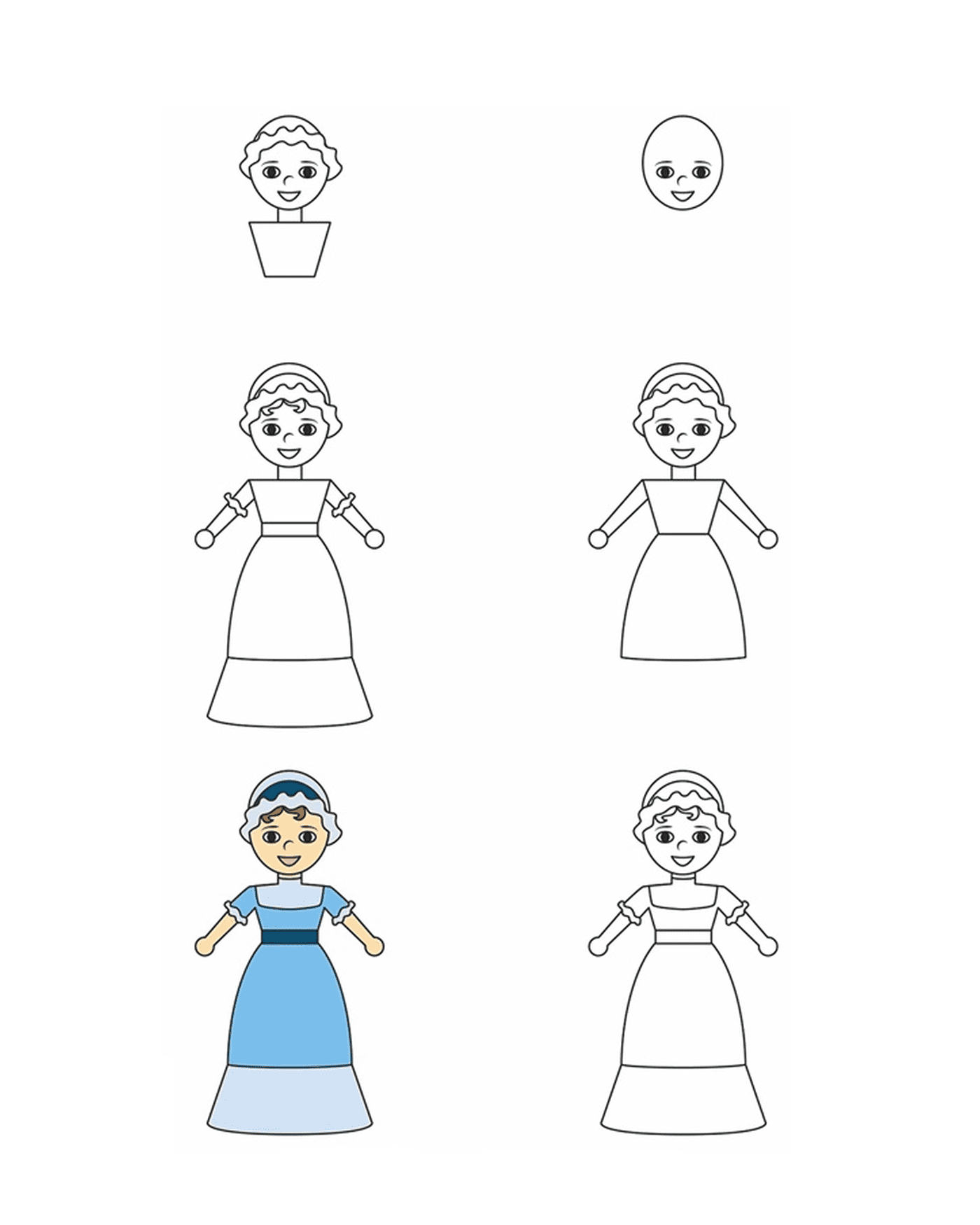   Comment dessiner une princesse étape par étape 