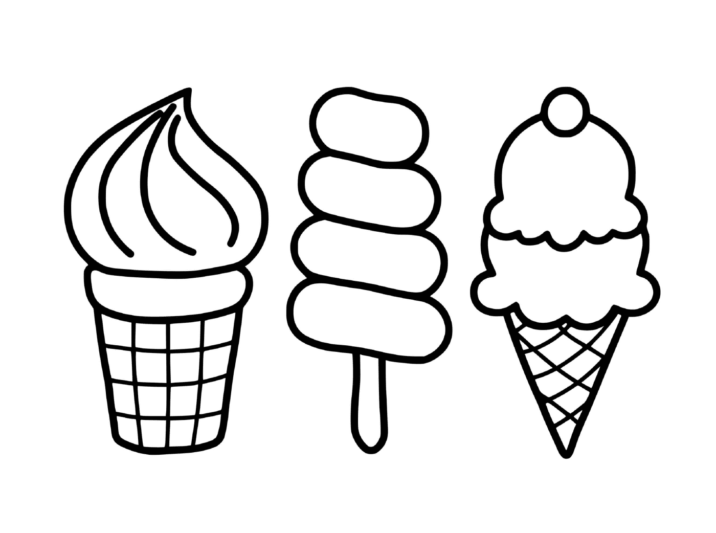  Trois saveurs de glaces pour enfants 