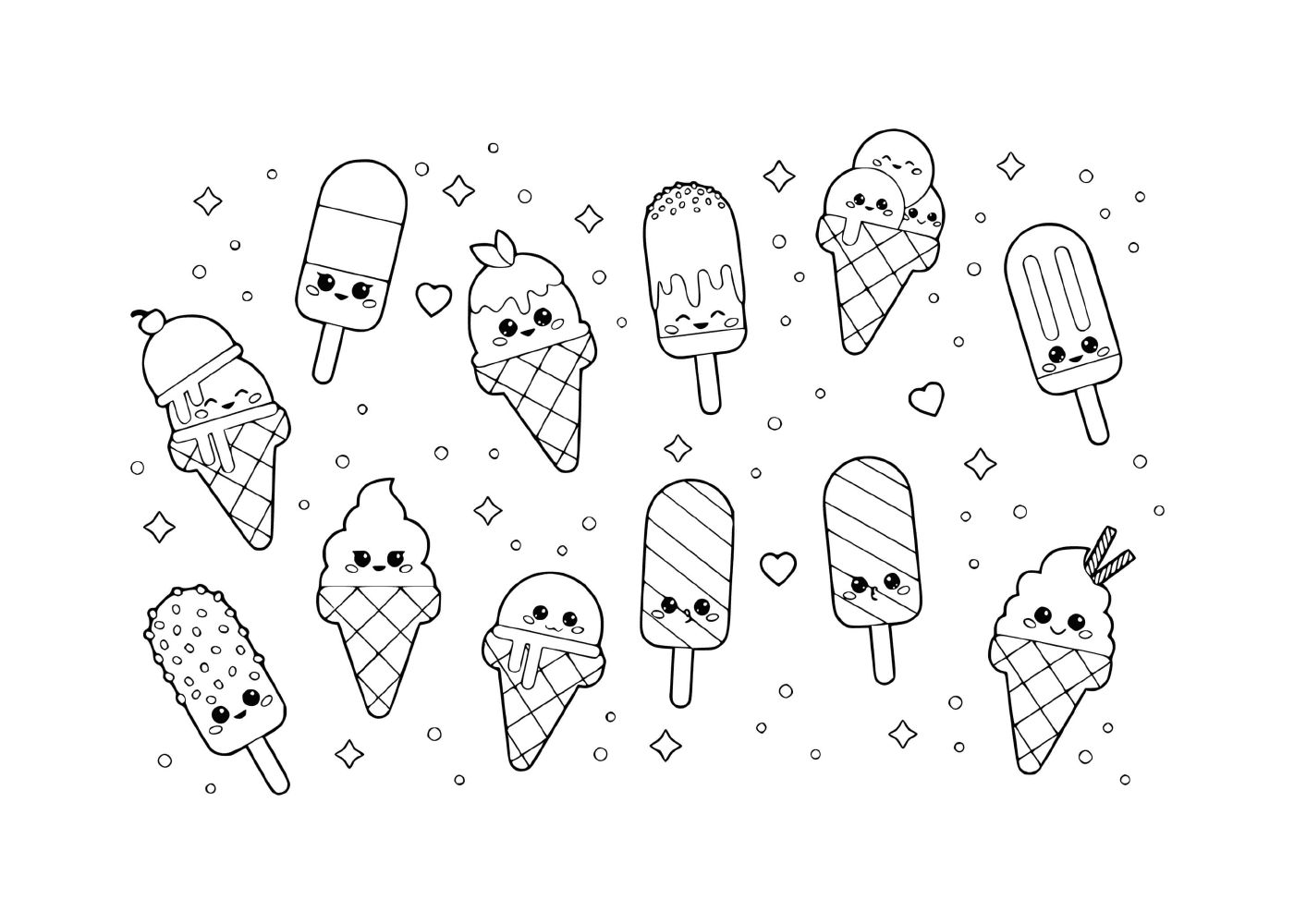   Assortiment de glaces adorables 