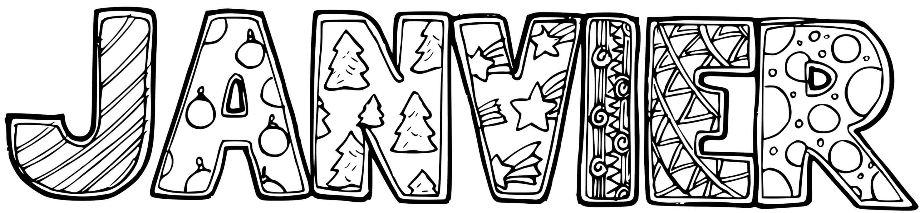   Les lettres N et W décorées d'étoiles et d'arbres 