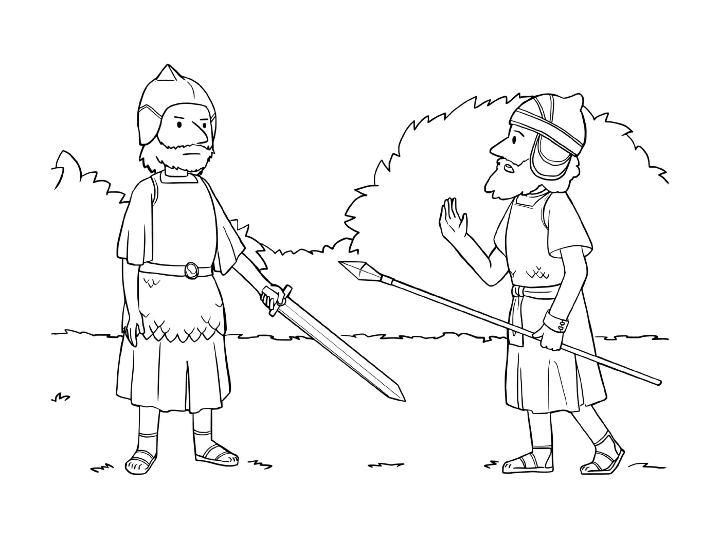   Deux hommes en costume médiéval 