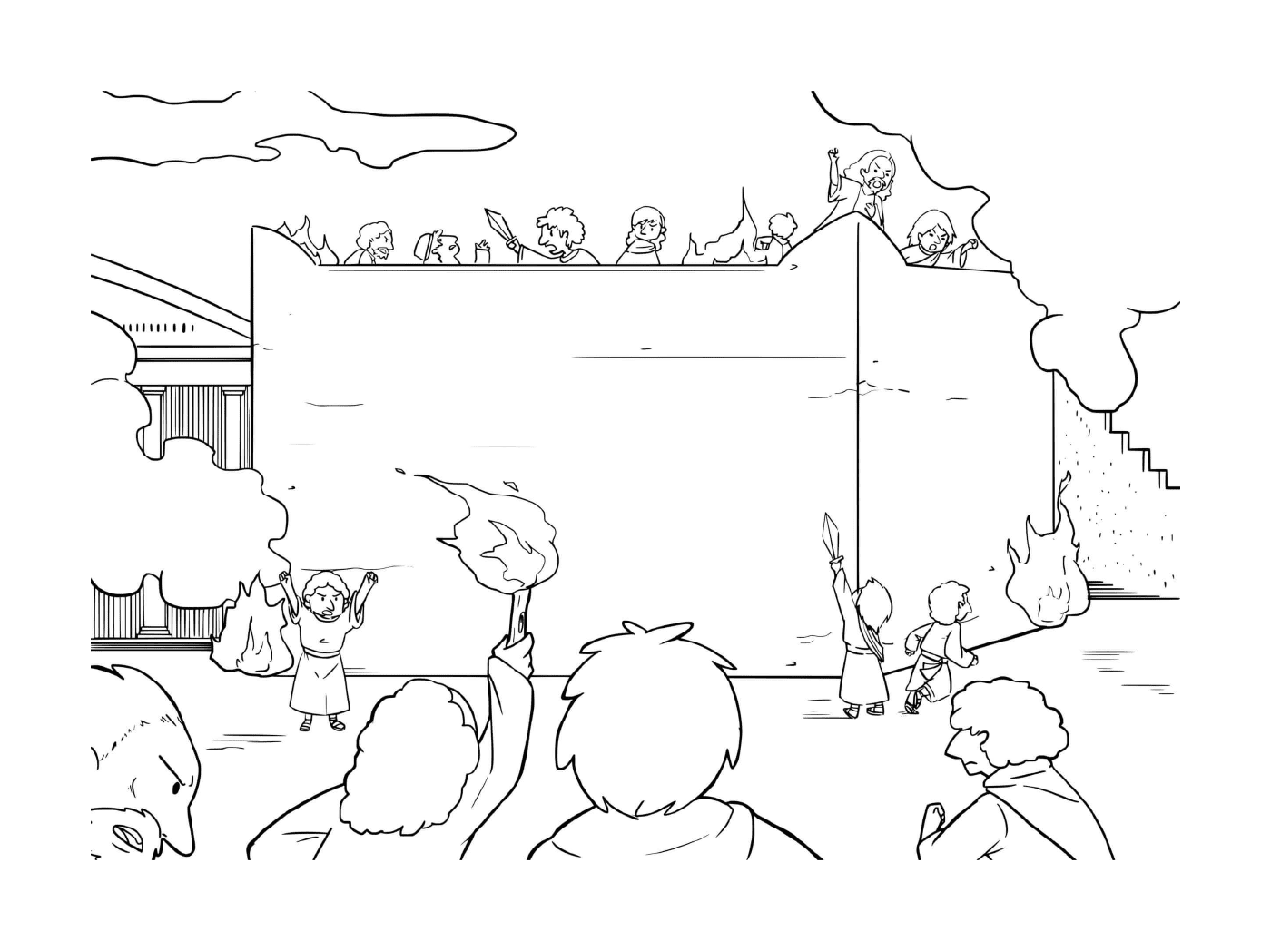   Groupe de personnes debout devant un grand écran 