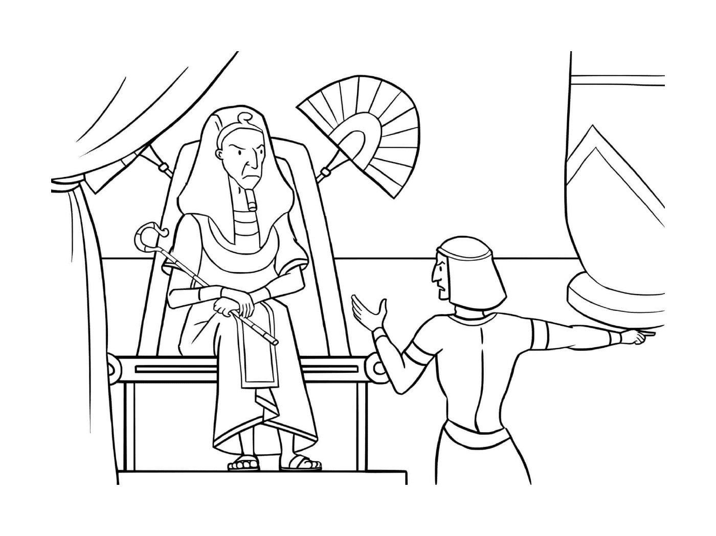   Scène de l'Égypte ancienne avec un homme et une femme 