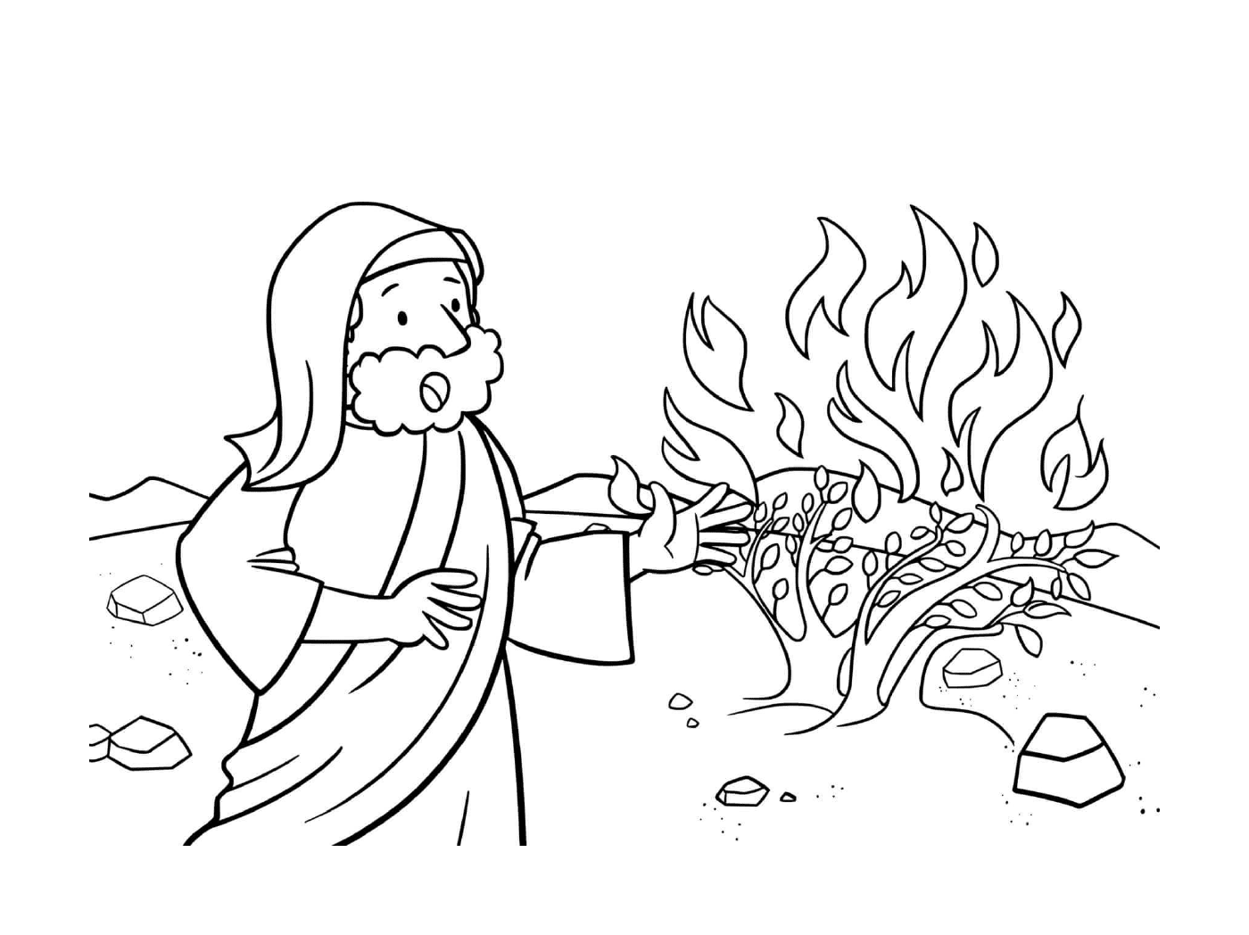   Homme brûlant un arbre 
