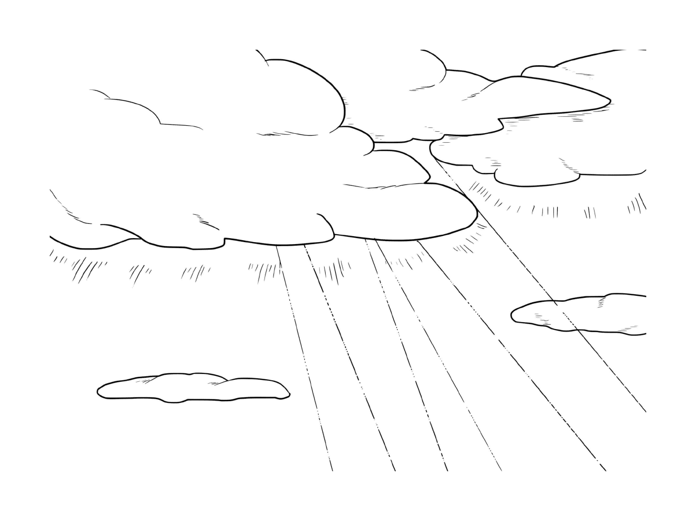   Transfiguration, ligne et ciel avec des nuages 
