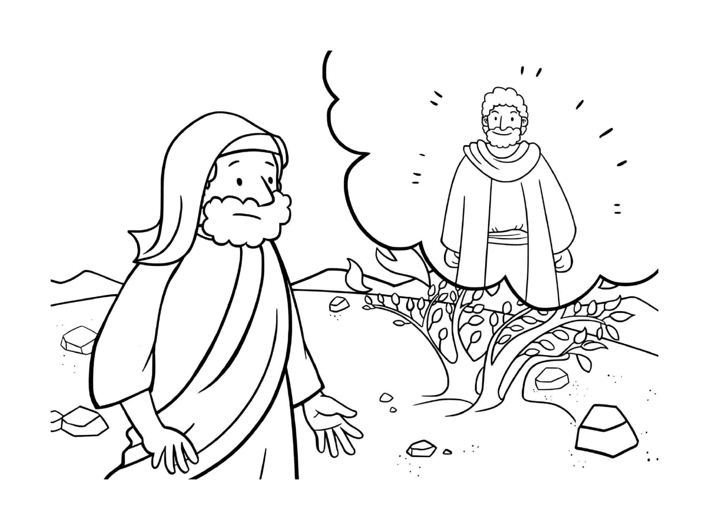   Doute de Moïse, homme et homme dans un champ 