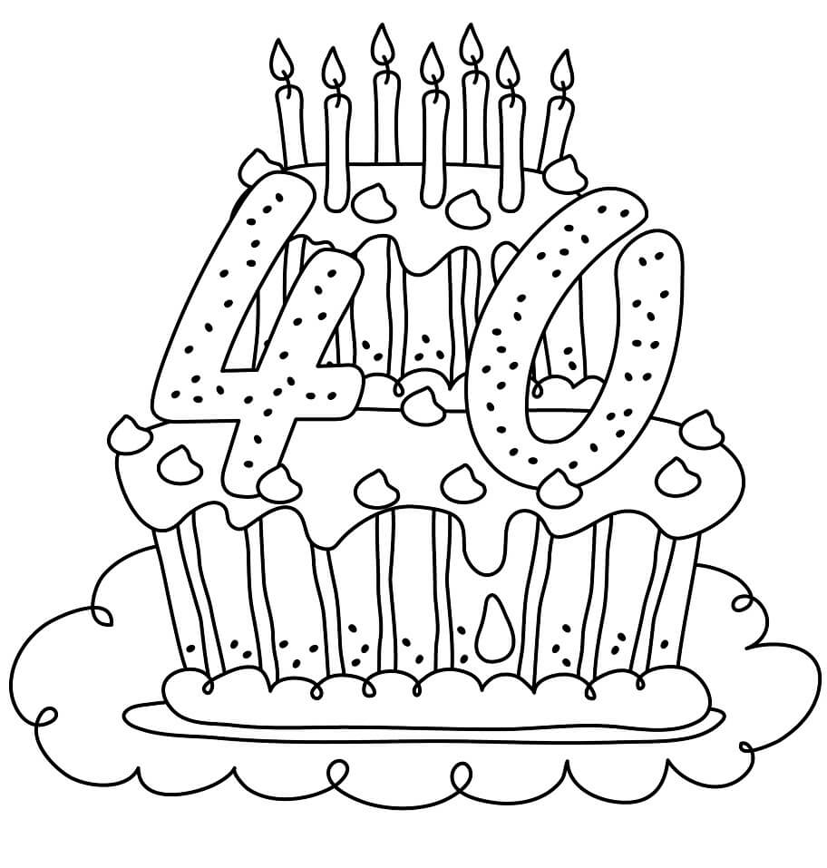   Gâteau d'anniversaire pour les 40 ans 
