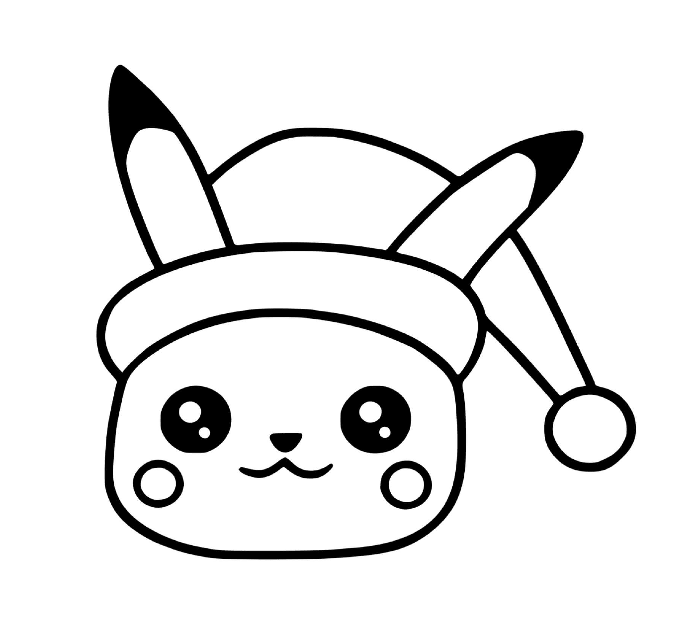   Un Pikachu portant un chapeau de Noël 