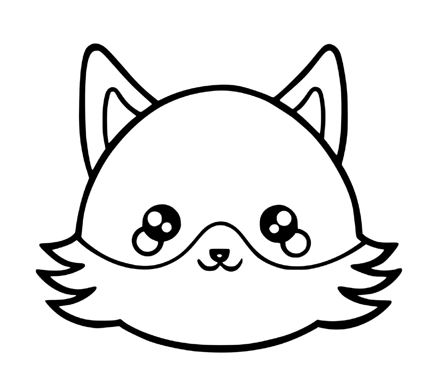   Un renard avec un visage de chat dessiné dessus 