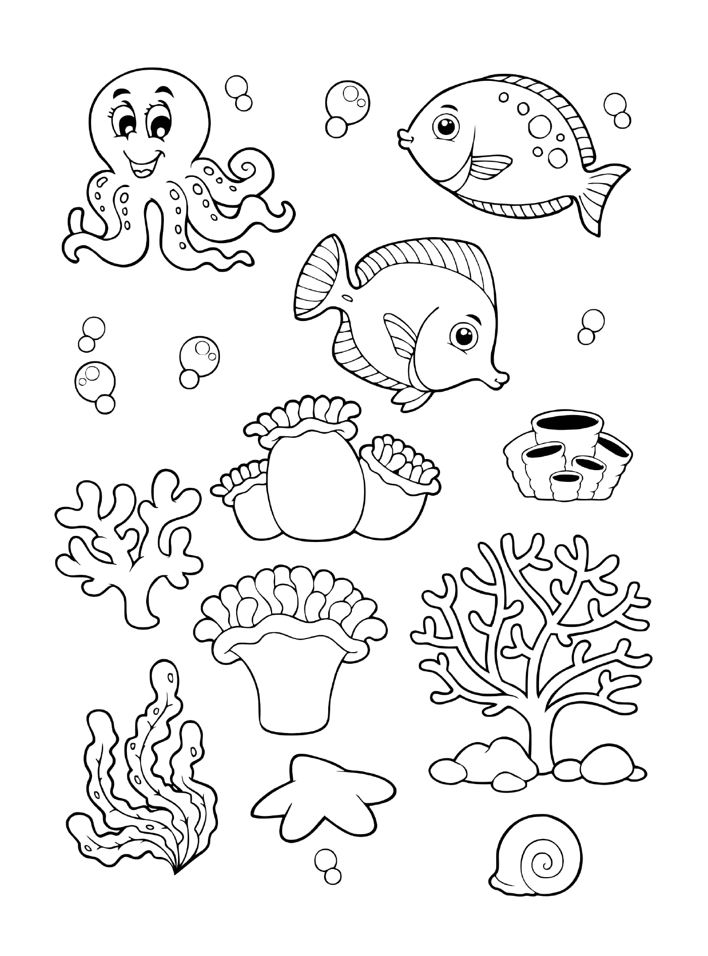   Une collection d'animaux marins pour les enfants 