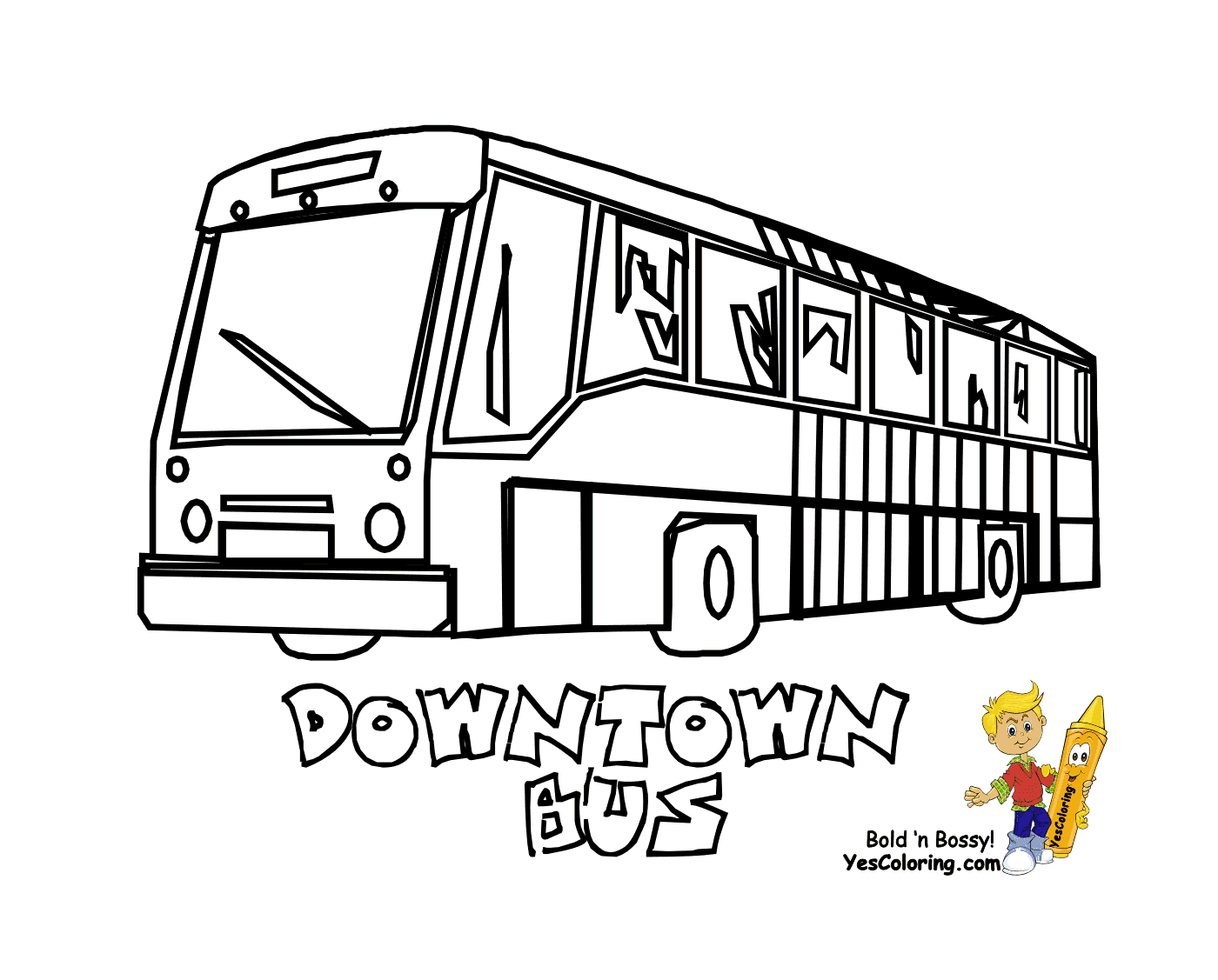   Un bus urbain circule en plein centre-ville 