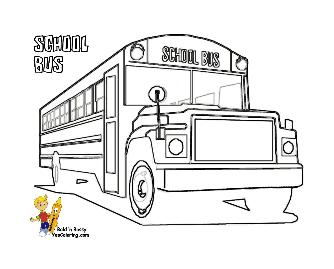   Un bus scolaire est à l'arrêt 