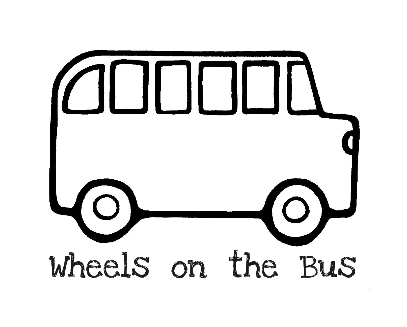   Un bus avec les paroles Les roues du bus 