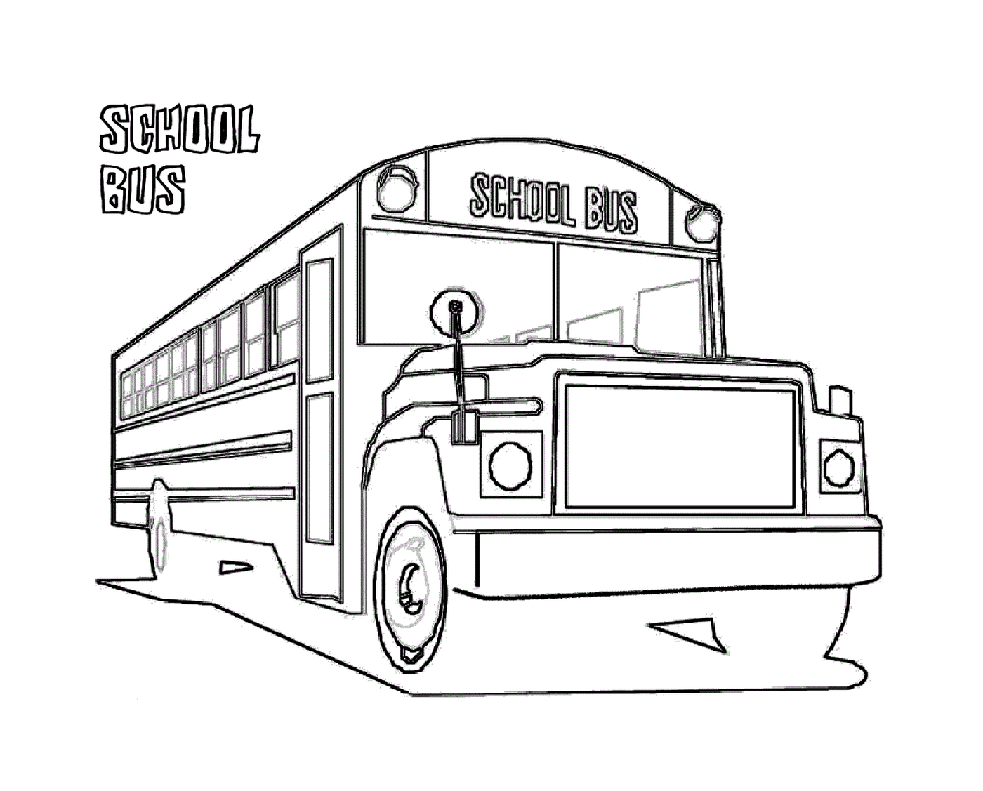   Un bus scolaire se dirige vers l'école 