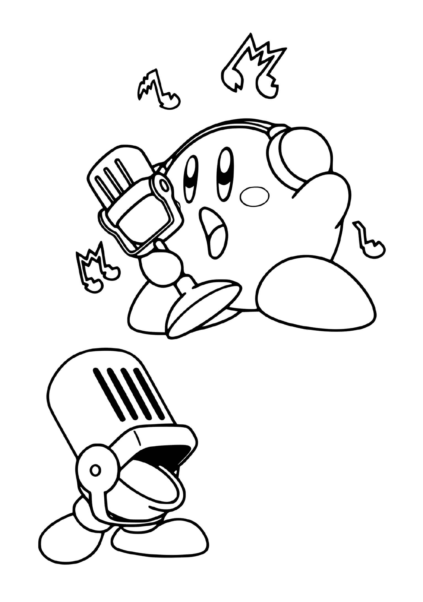   Kirby talentueux avec microphone 