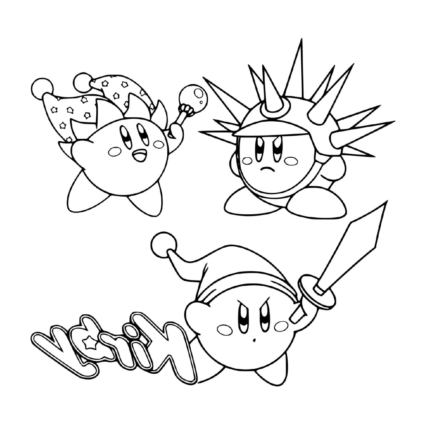   Trois personnages Kirby 