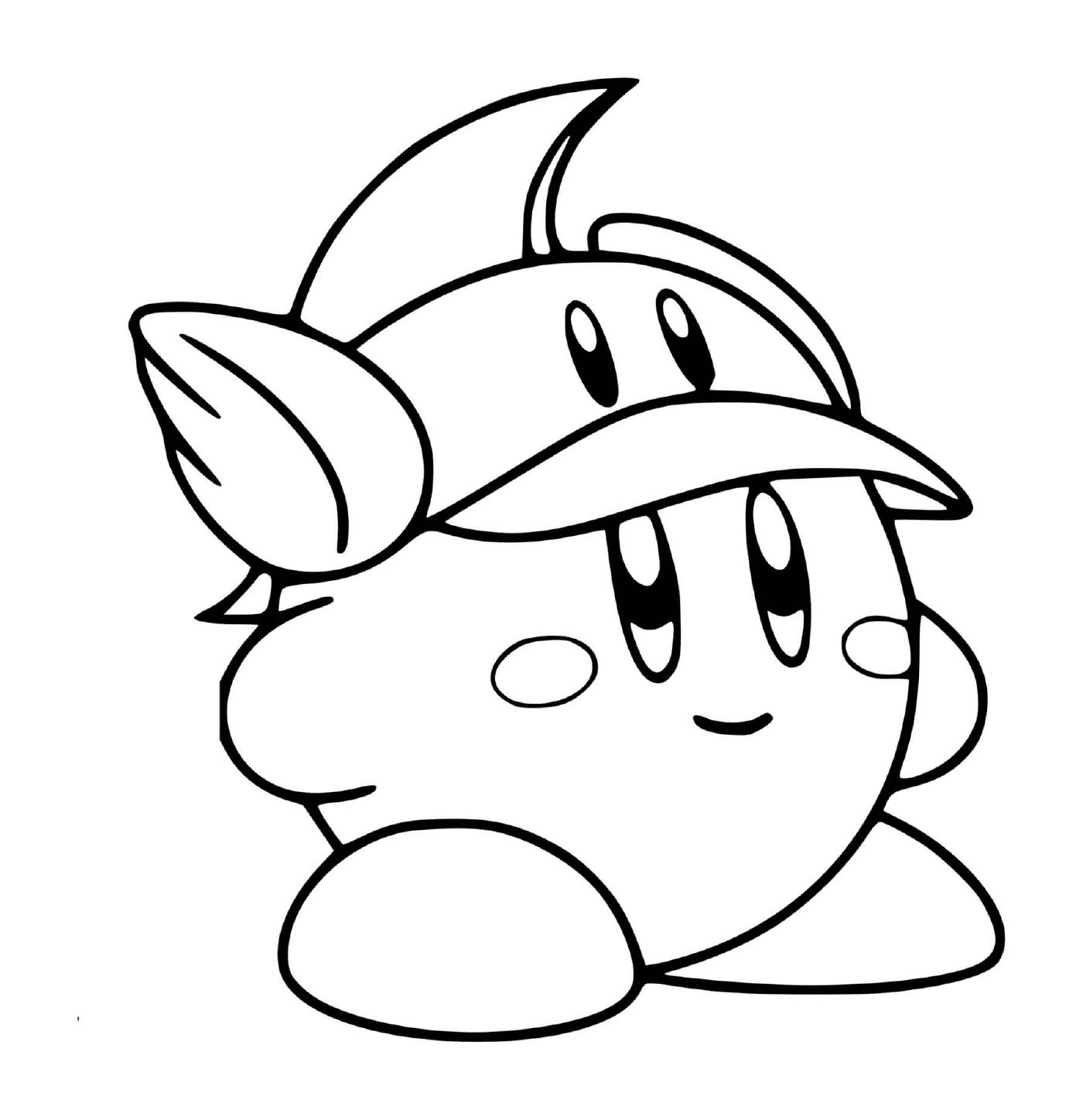   Kirby mignon avec une belle casquette 