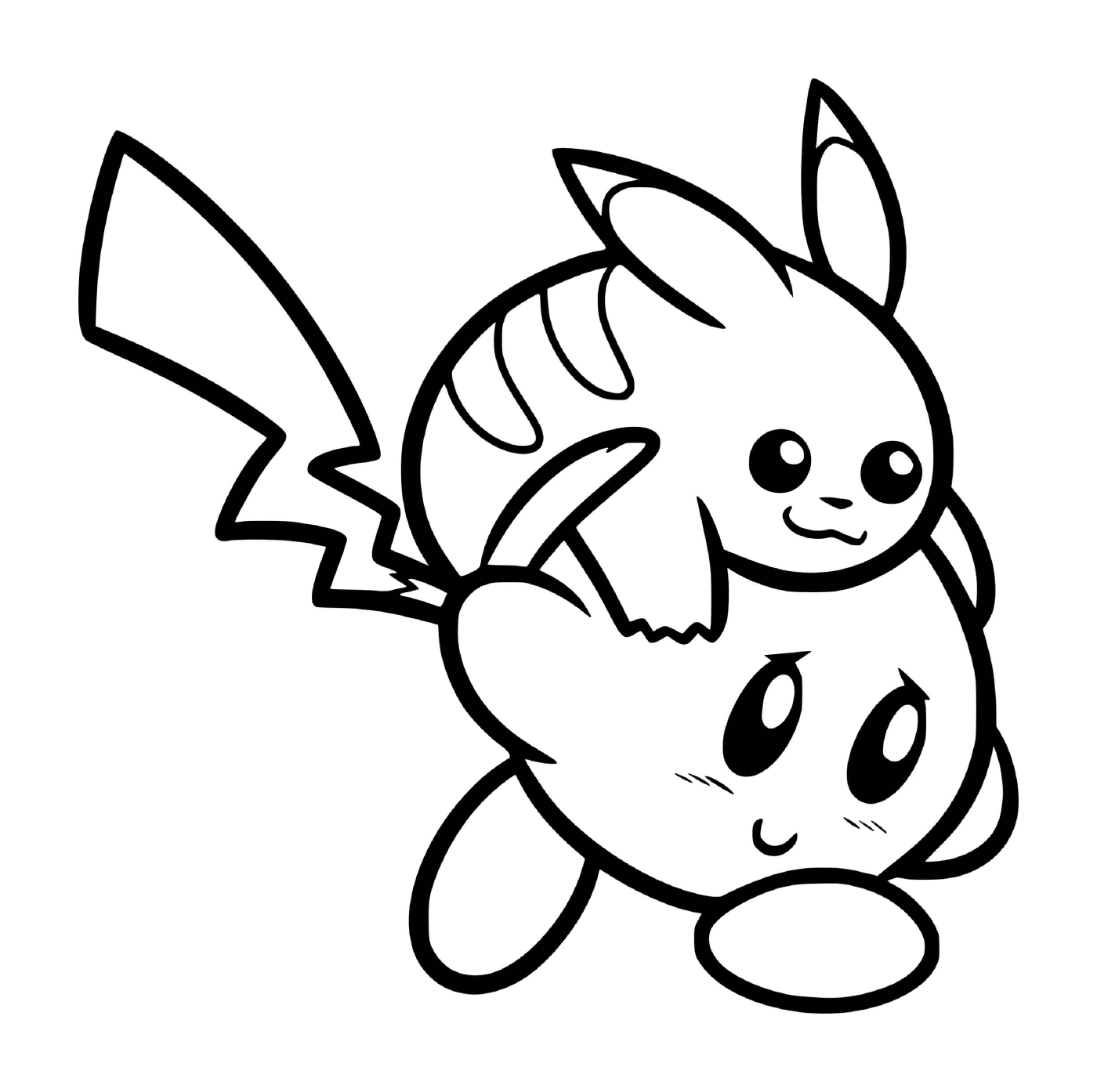   Pikachu saute sur Kirby 