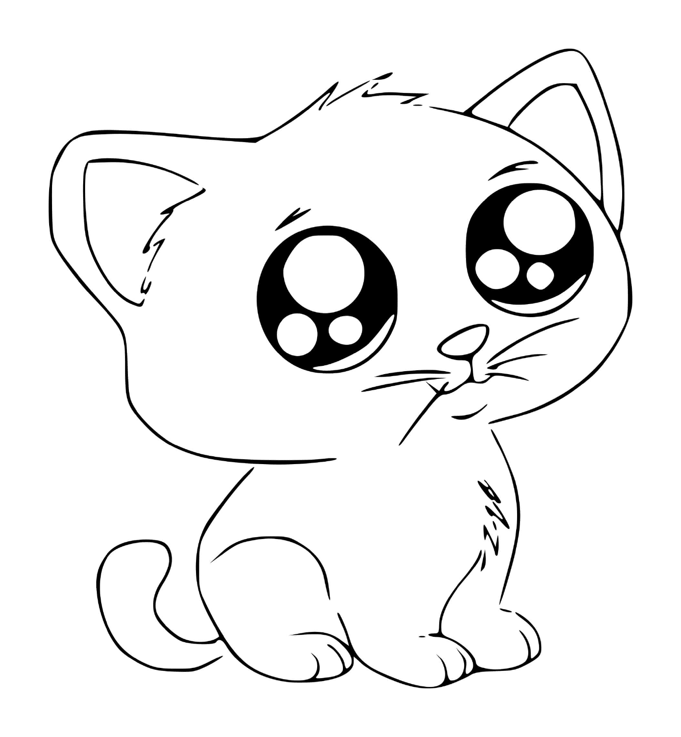   Un chaton de style manga kawaii mignon 